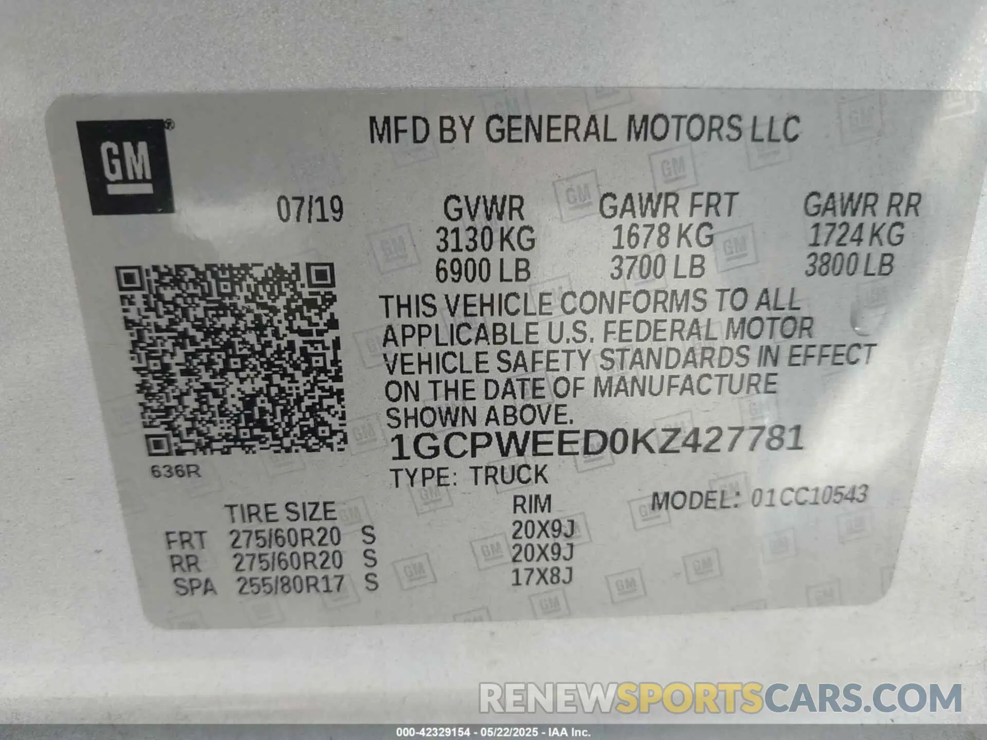 9 fotografías del automóvil dañado 1GCPWEED0KZ427781 CHEVROLET SILVERADO 1500 2019