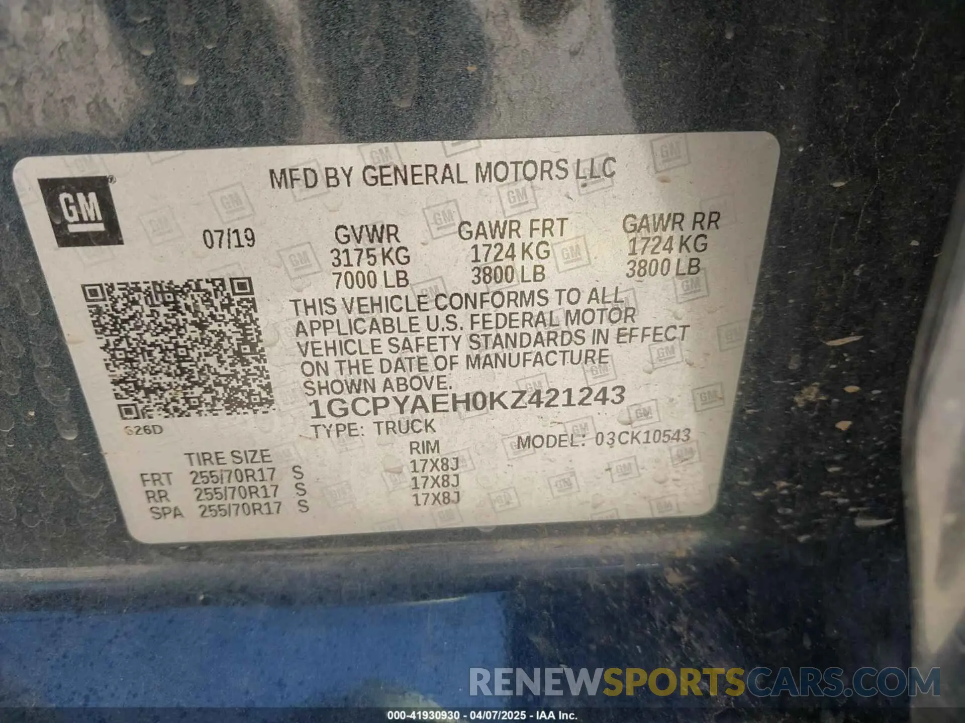 9 fotografías del automóvil dañado 1GCPYAEH0KZ421243 CHEVROLET SILVERADO 1500 2019