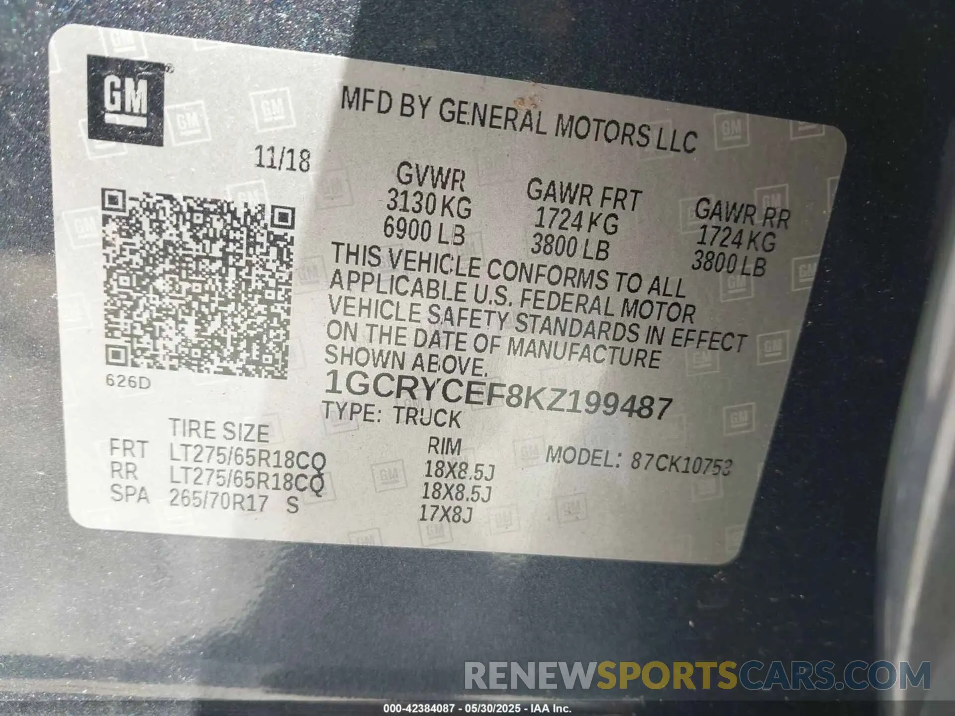 9 fotografías del automóvil dañado 1GCRYCEF8KZ199487 CHEVROLET SILVERADO 1500 2019