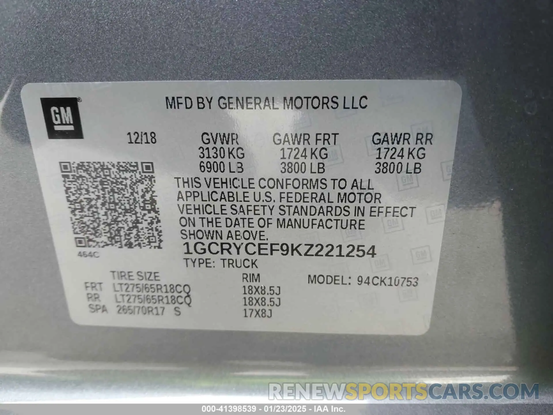 9 fotografías del automóvil dañado 1GCRYCEF9KZ221254 CHEVROLET SILVERADO 1500 2019
