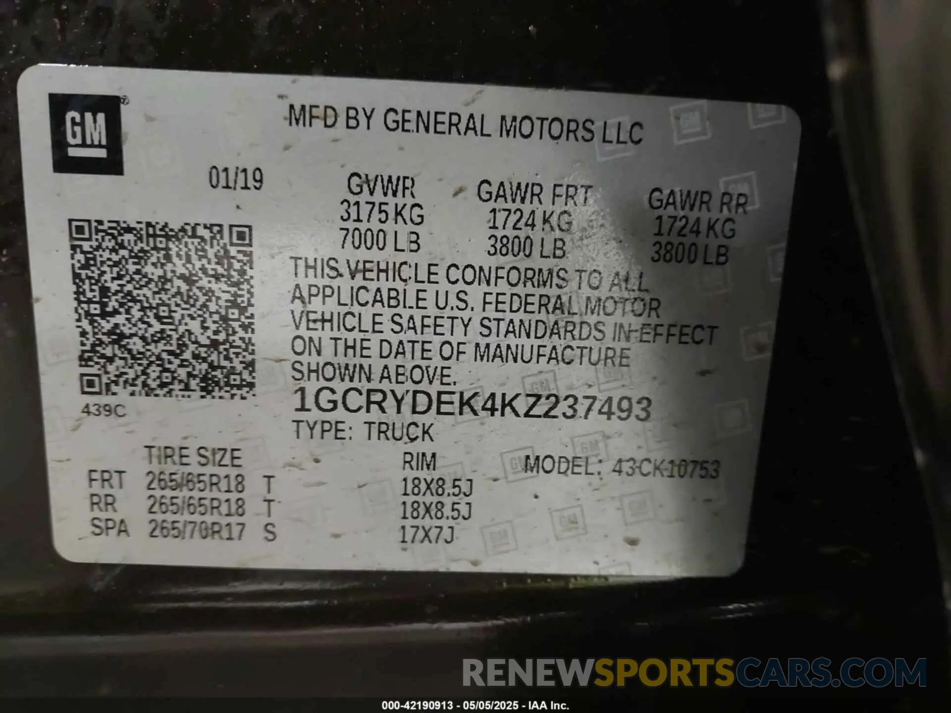 9 fotografías del automóvil dañado 1GCRYDEK4KZ237493 CHEVROLET SILVERADO 1500 2019