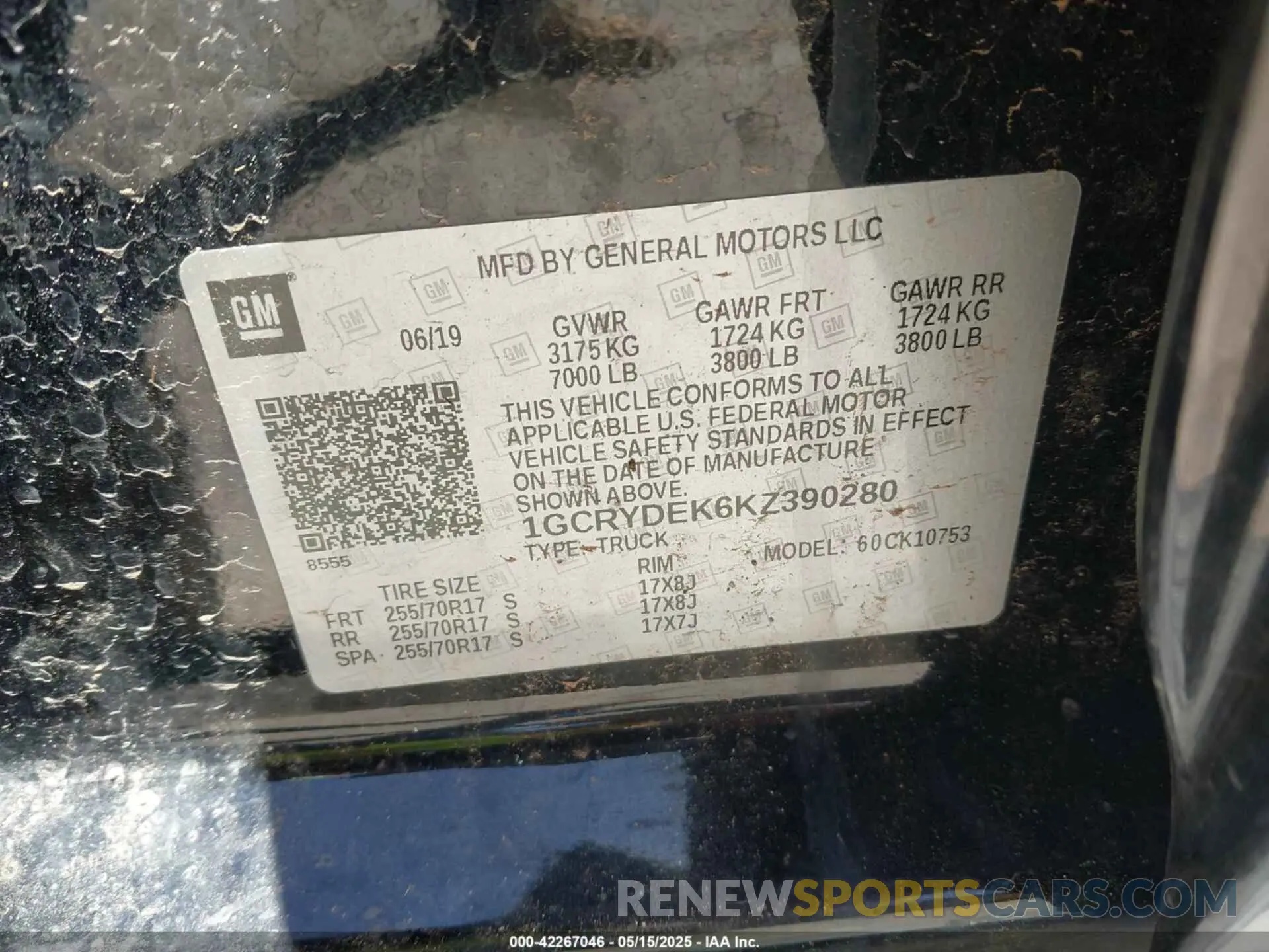 9 fotografías del automóvil dañado 1GCRYDEK6KZ390280 CHEVROLET SILVERADO 1500 2019