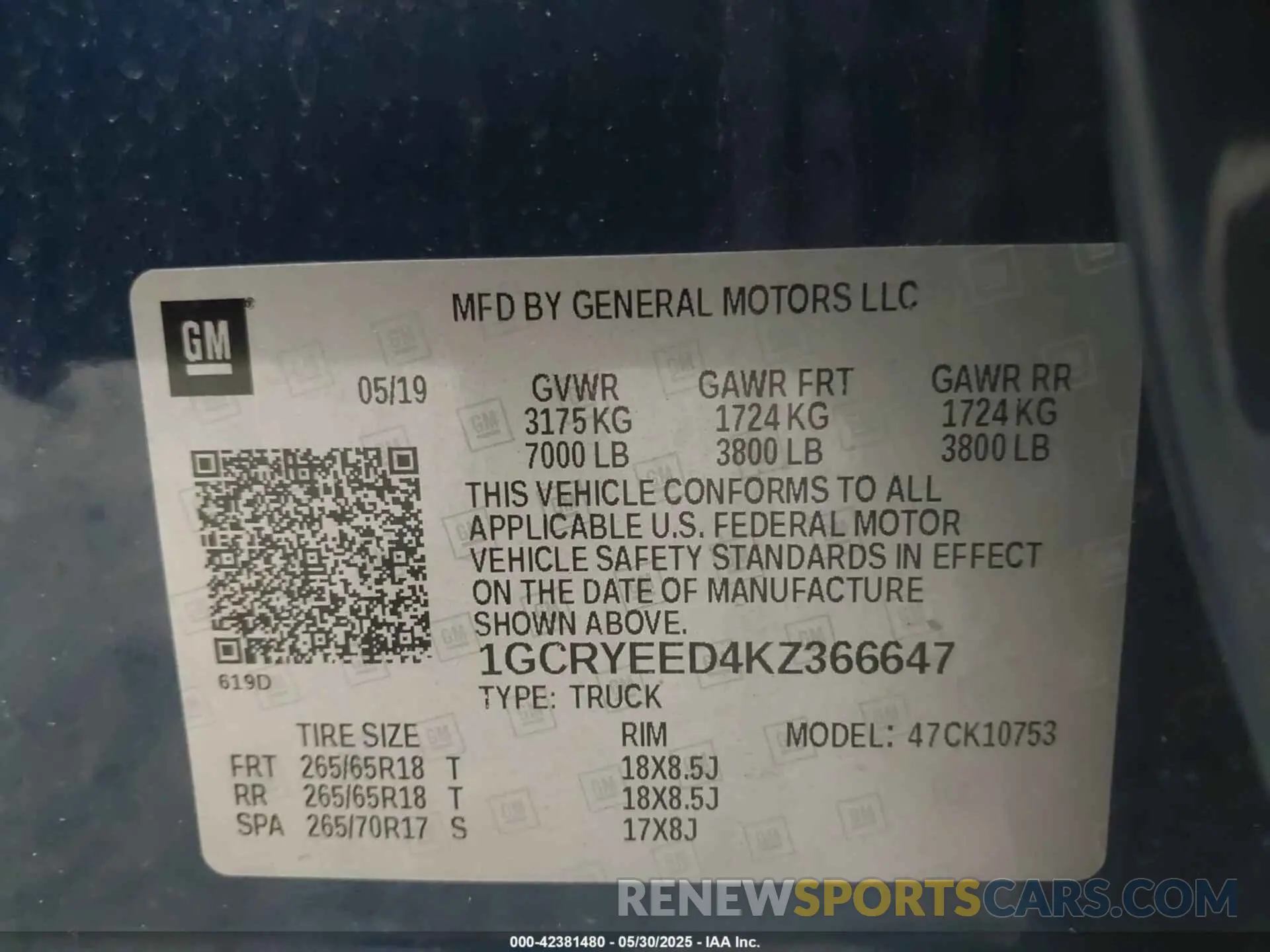 9 fotografías del automóvil dañado 1GCRYEED4KZ366647 CHEVROLET SILVERADO 1500 2019