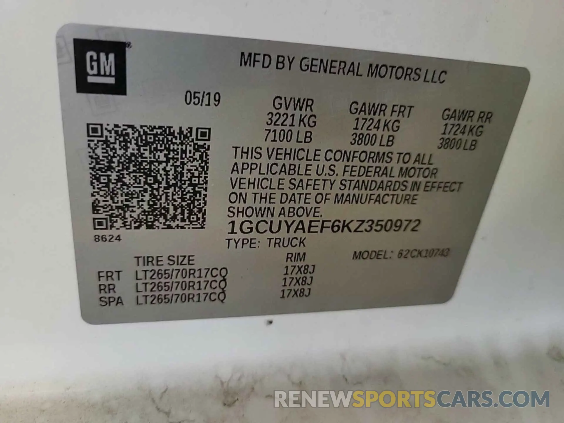 32 fotografías del automóvil dañado 1GCUYAEF6KZ350972 CHEVROLET SILVERADO 1500 2019