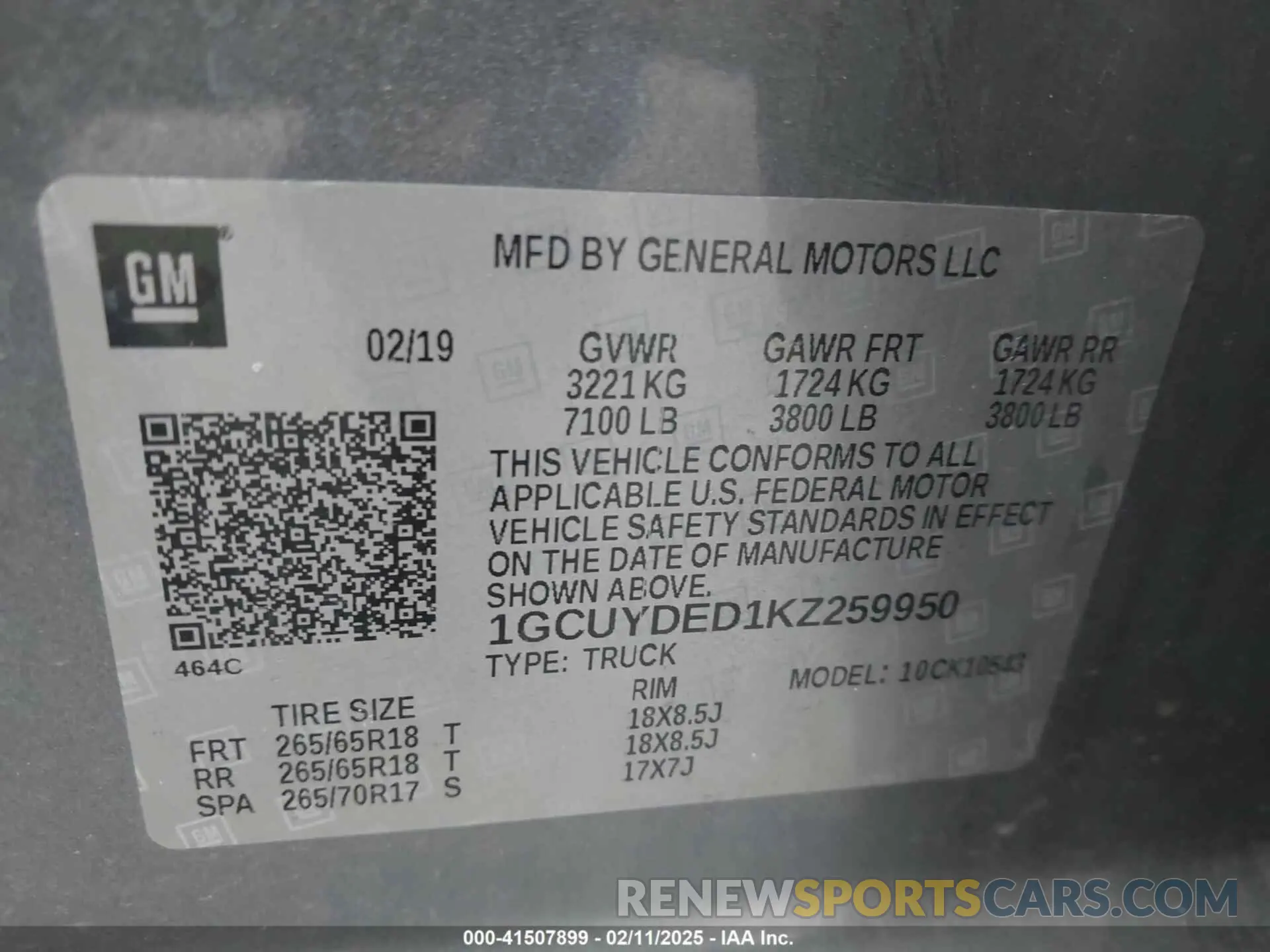 9 fotografías del automóvil dañado 1GCUYDED1KZ259950 CHEVROLET SILVERADO 1500 2019