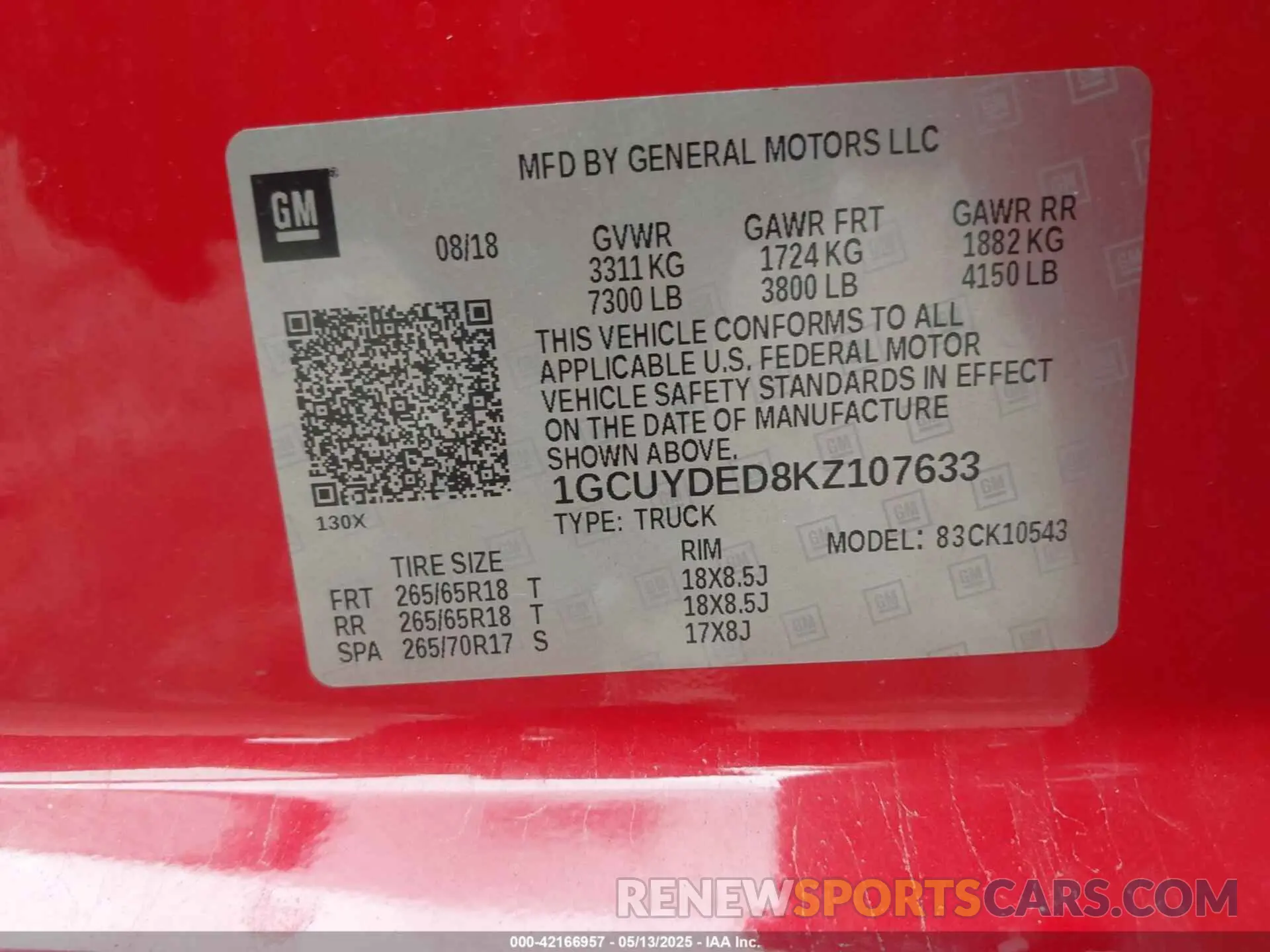 9 fotografías del automóvil dañado 1GCUYDED8KZ107633 CHEVROLET SILVERADO 1500 2019