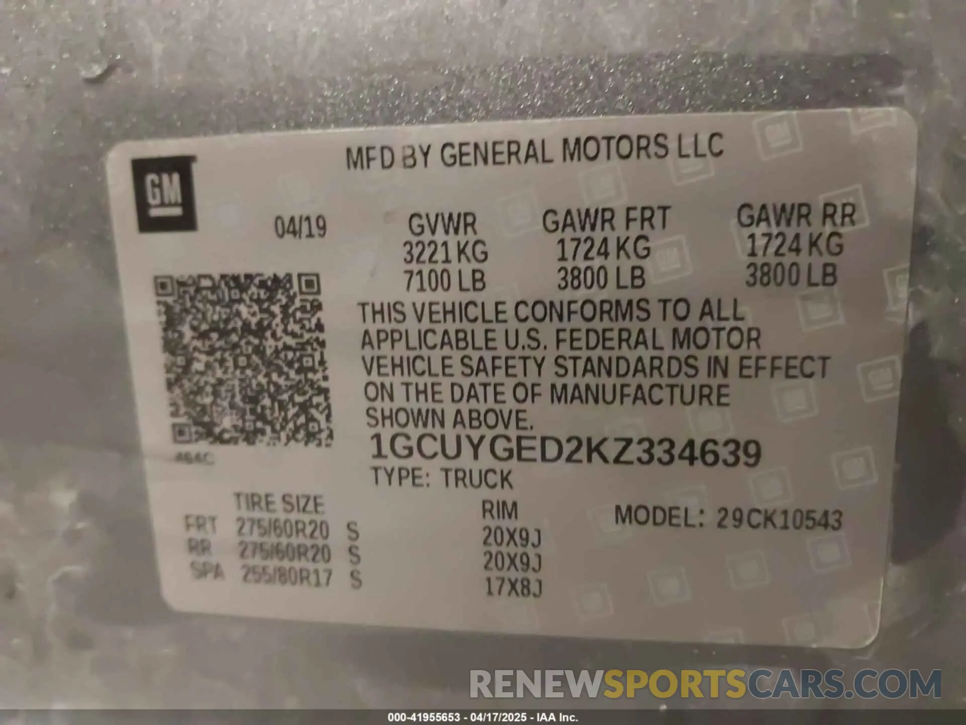 9 fotografías del automóvil dañado 1GCUYGED2KZ334639 CHEVROLET SILVERADO 1500 2019