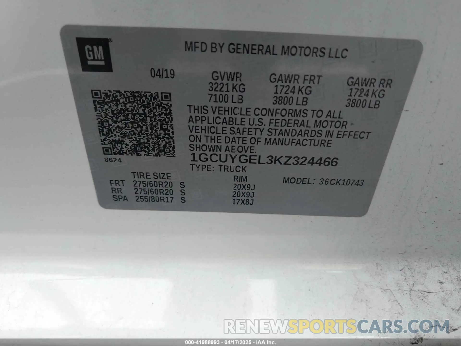 9 fotografías del automóvil dañado 1GCUYGEL3KZ324466 CHEVROLET SILVERADO 1500 2019