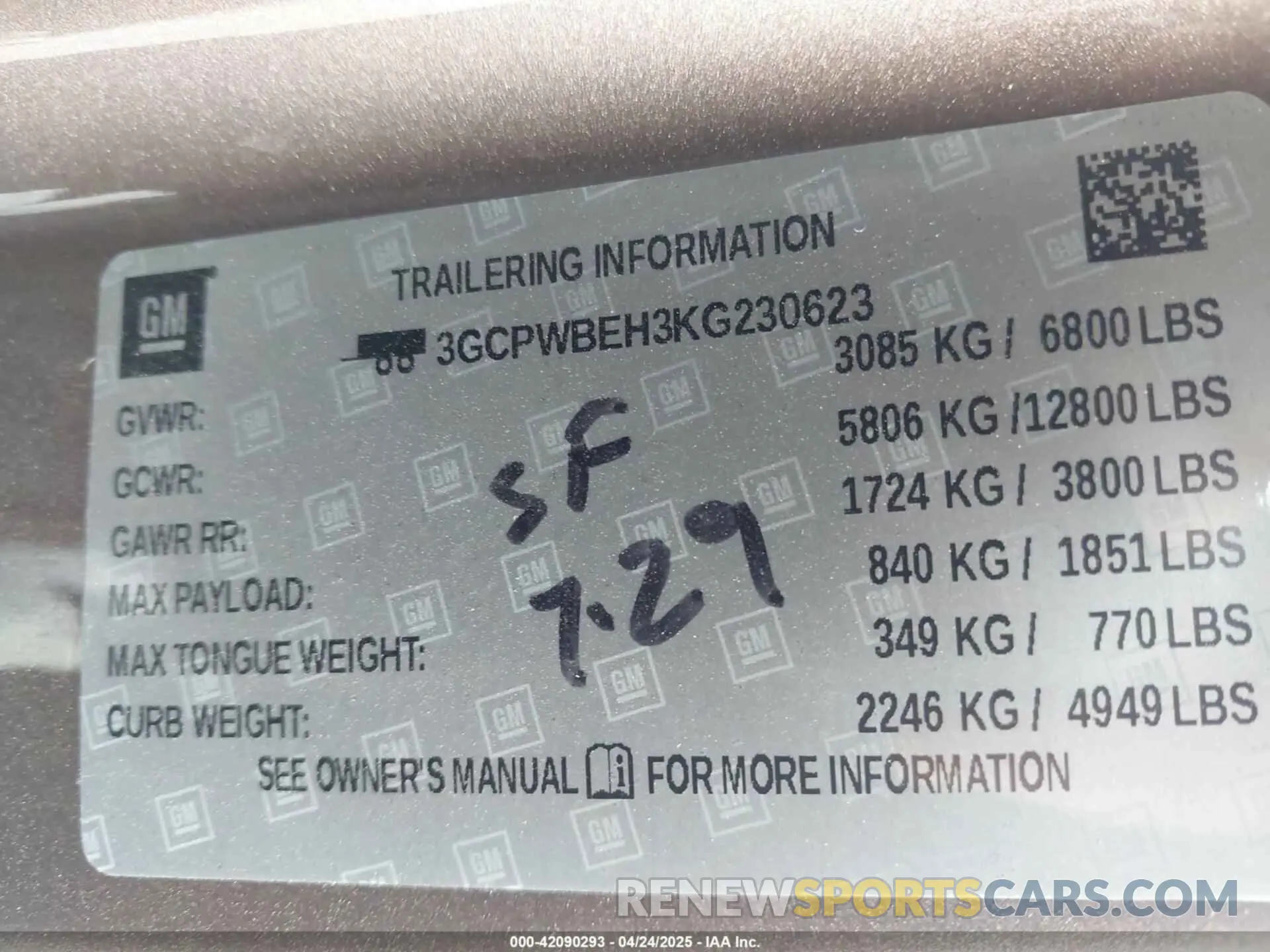 9 fotografías del automóvil dañado 3GCPWBEH3KG230623 CHEVROLET SILVERADO 1500 2019