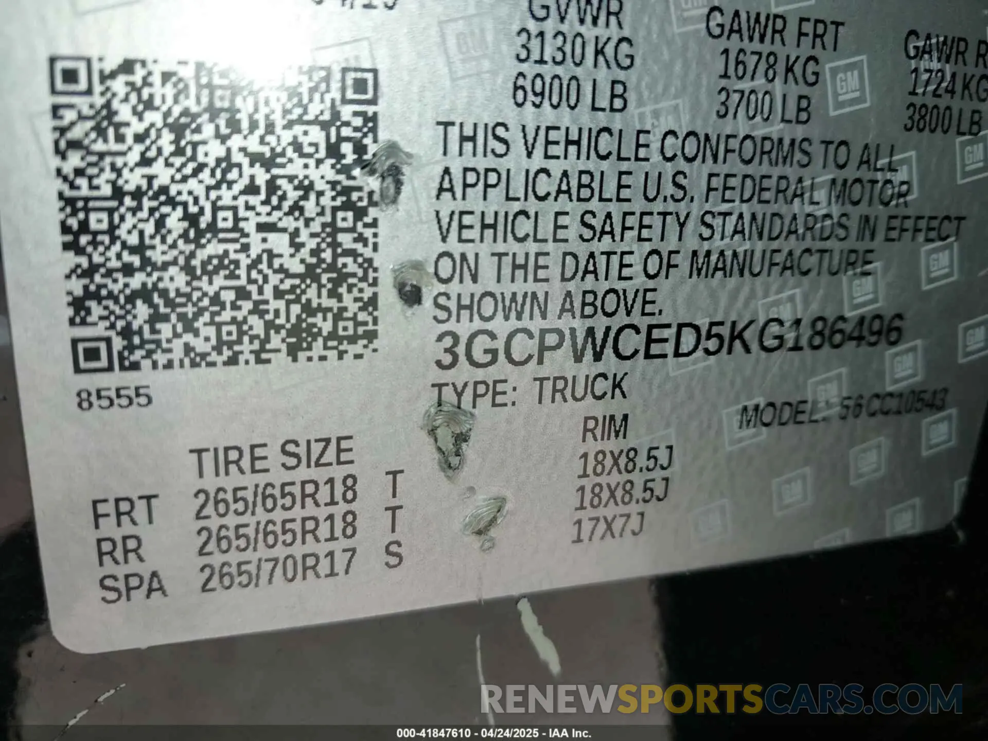 9 fotografías del automóvil dañado 3GCPWCED5KG186496 CHEVROLET SILVERADO 1500 2019