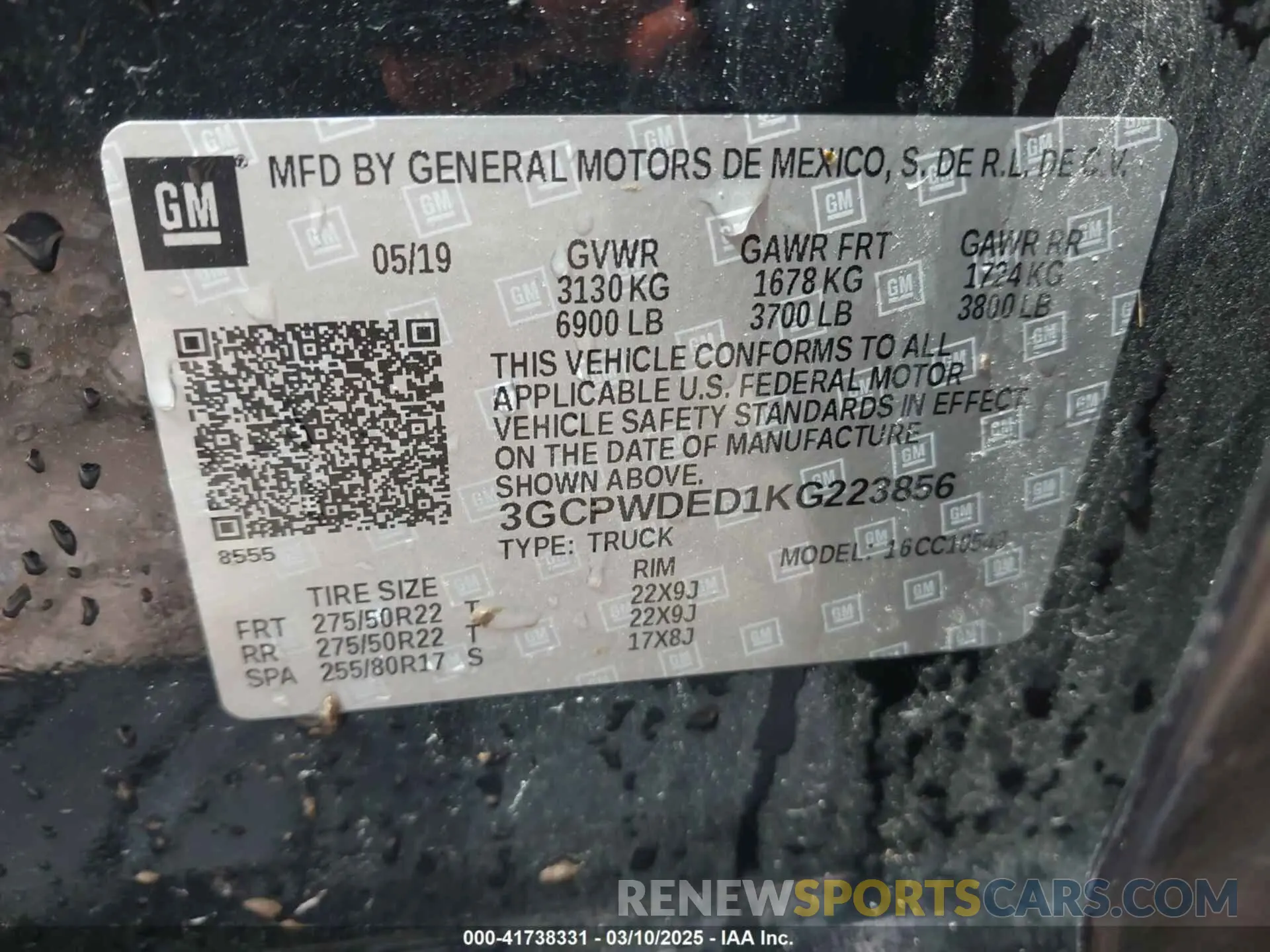 9 fotografías del automóvil dañado 3GCPWDED1KG223856 CHEVROLET SILVERADO 1500 2019