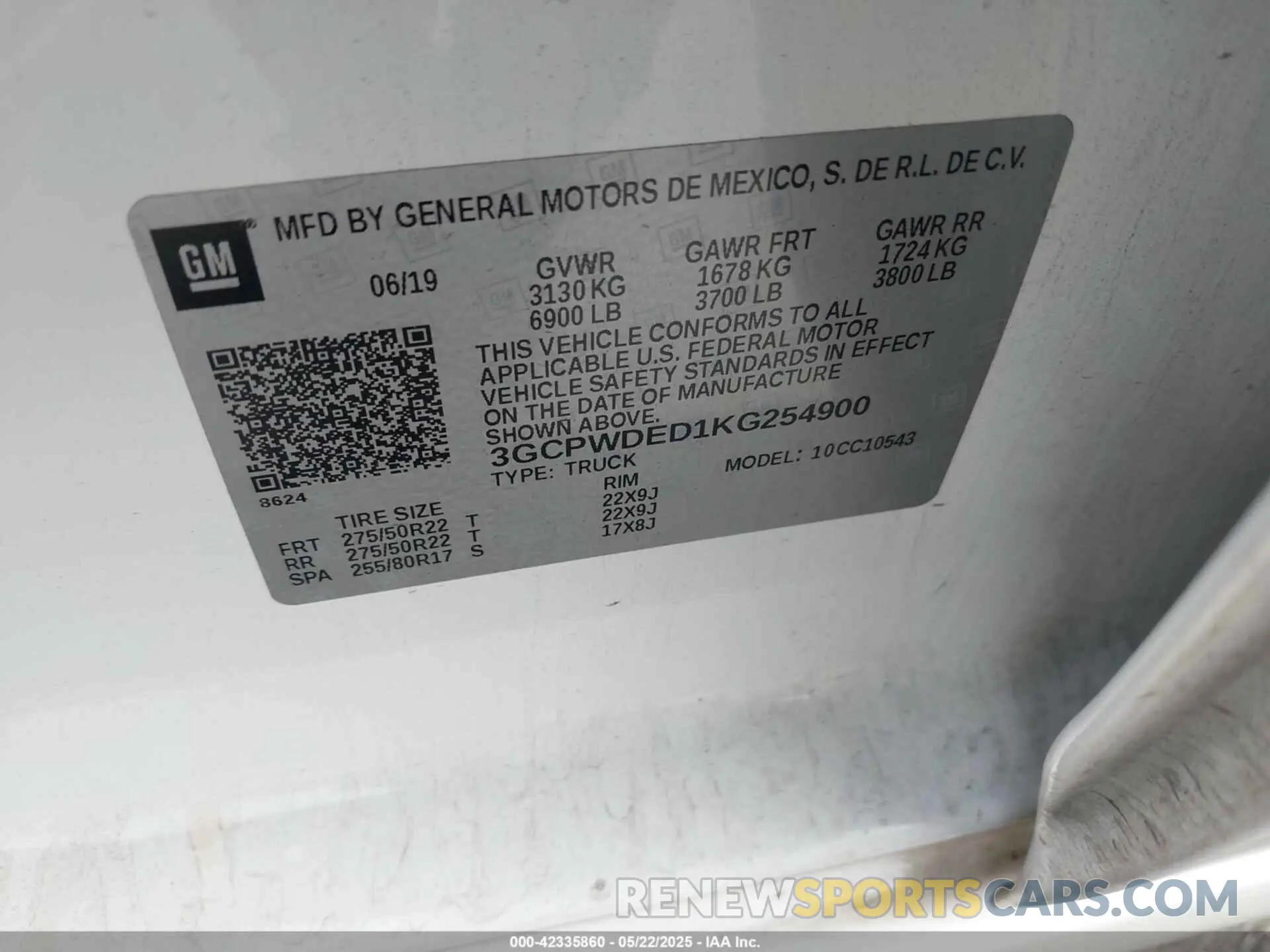 9 fotografías del automóvil dañado 3GCPWDED1KG254900 CHEVROLET SILVERADO 1500 2019