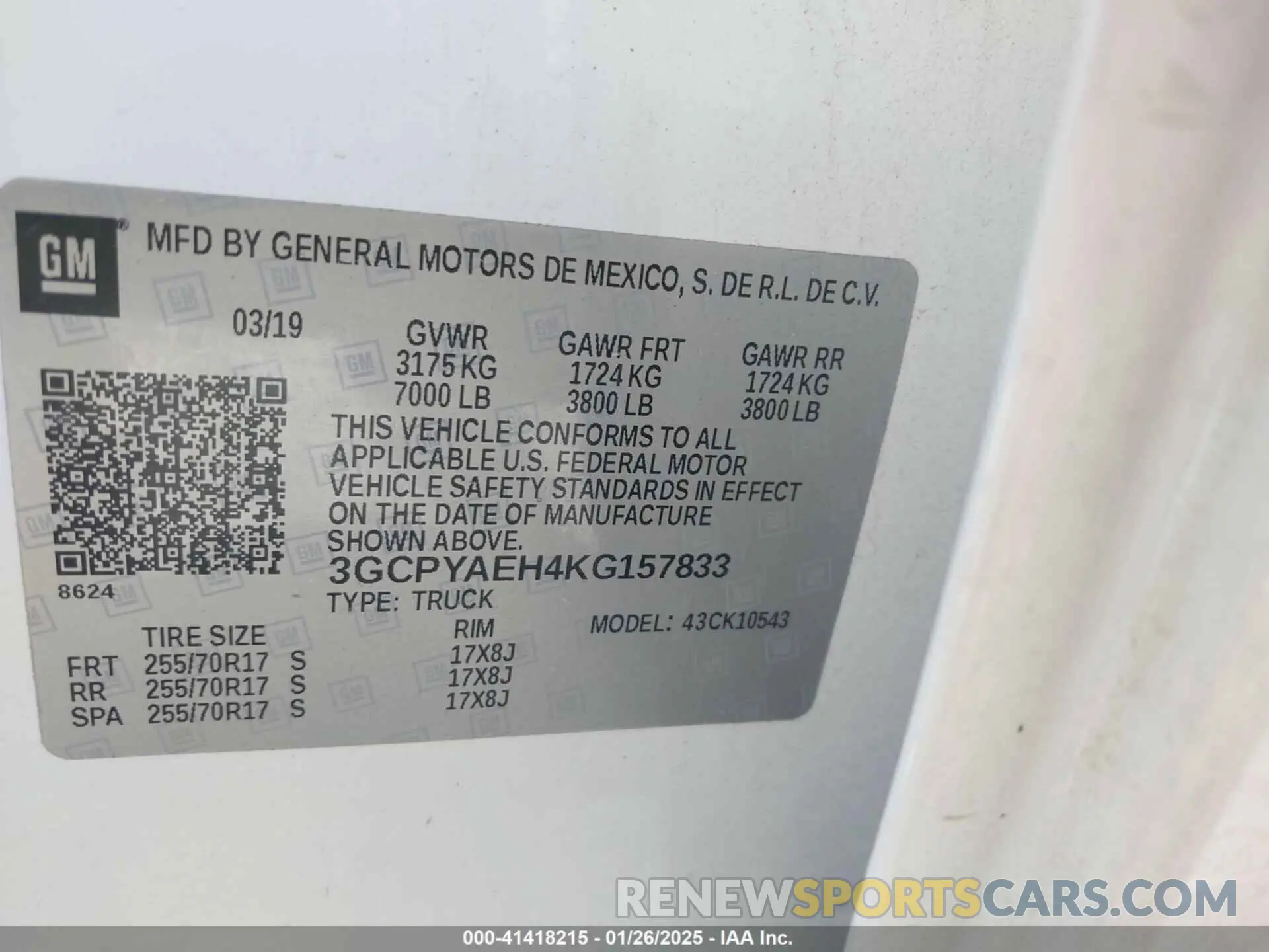 9 fotografías del automóvil dañado 3GCPYAEH4KG157833 CHEVROLET SILVERADO 1500 2019
