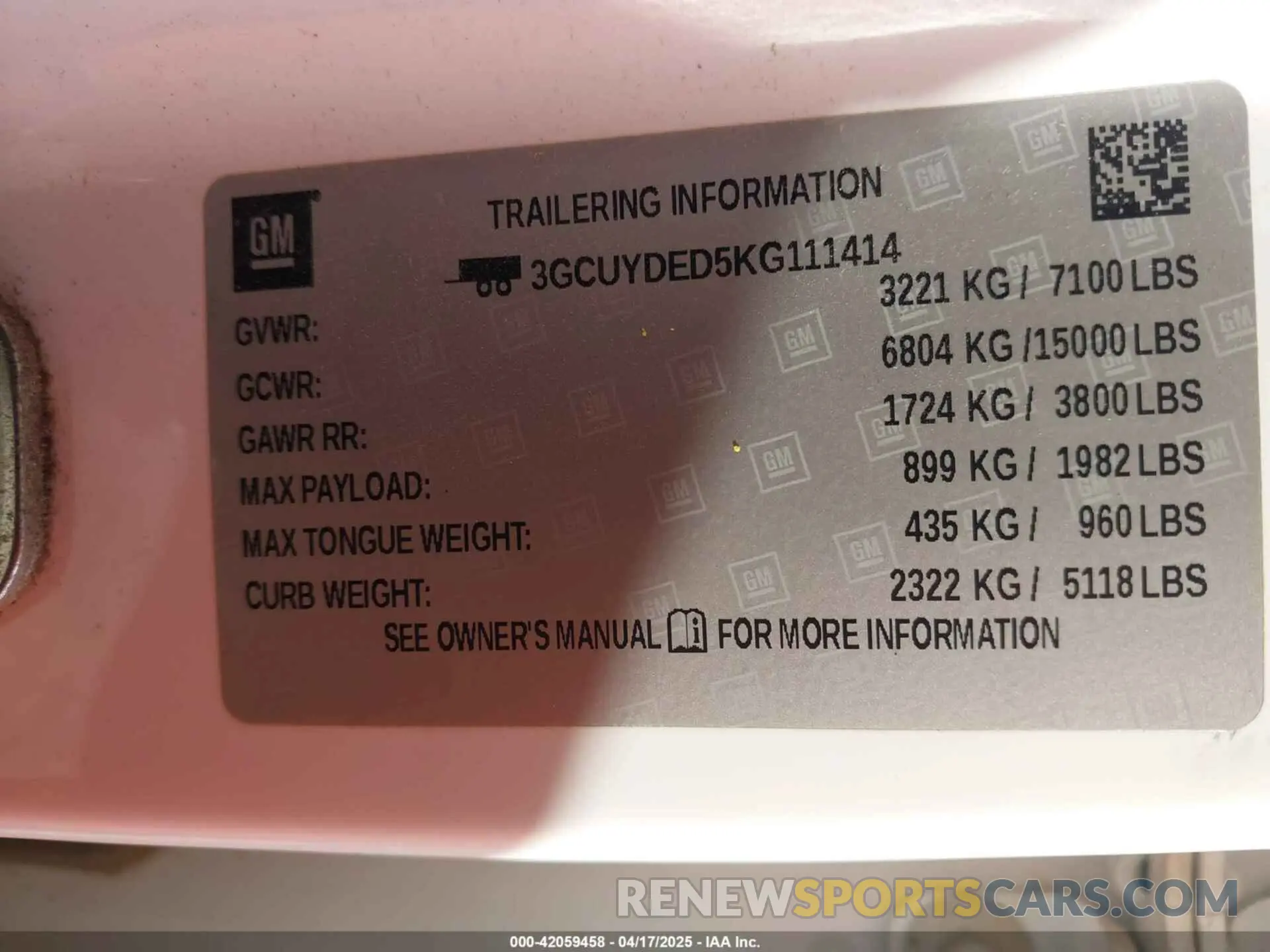 9 fotografías del automóvil dañado 3GCUYDED5KG111414 CHEVROLET SILVERADO 1500 2019