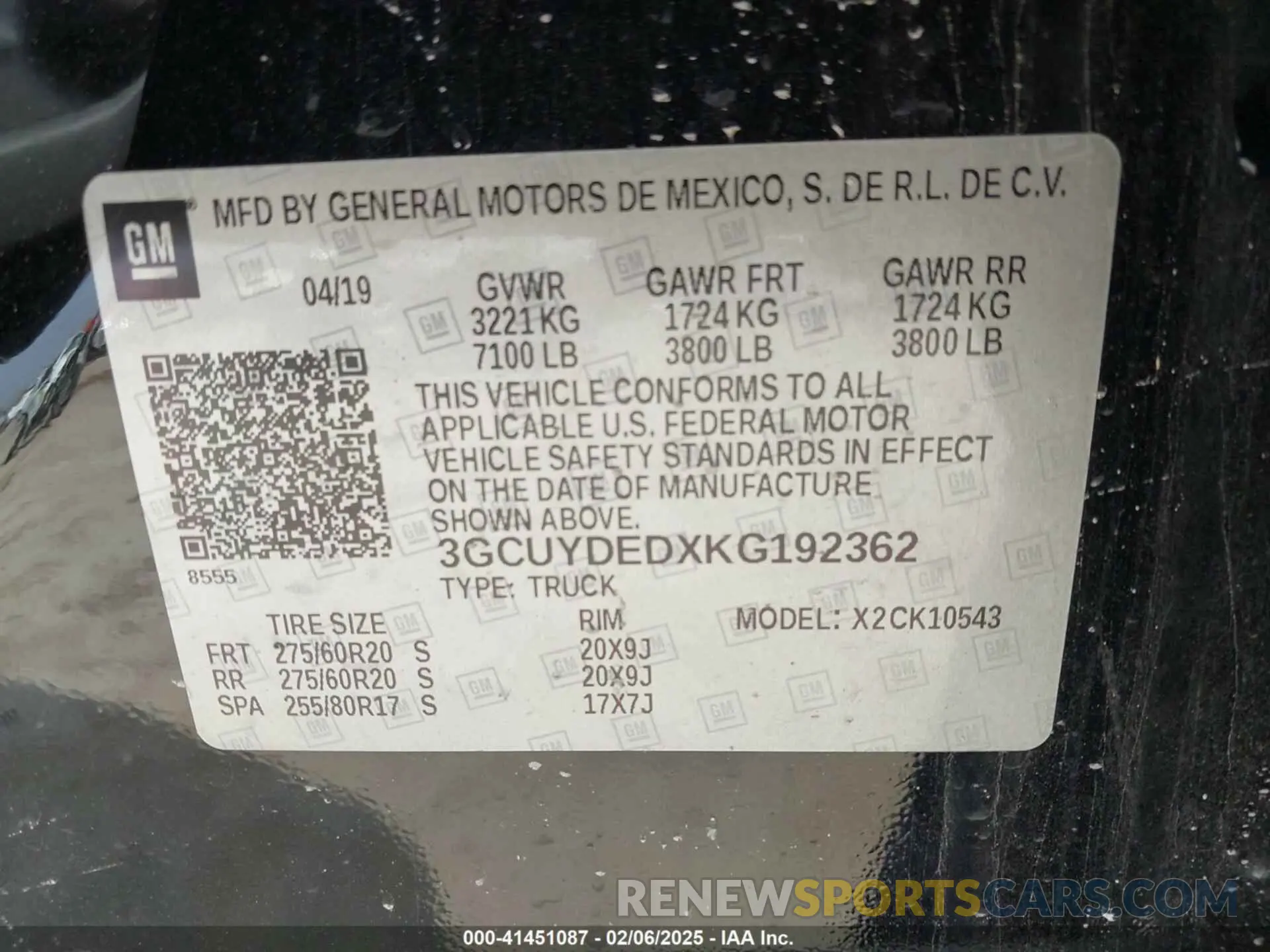 9 fotografías del automóvil dañado 3GCUYDEDXKG192362 CHEVROLET SILVERADO 1500 2019