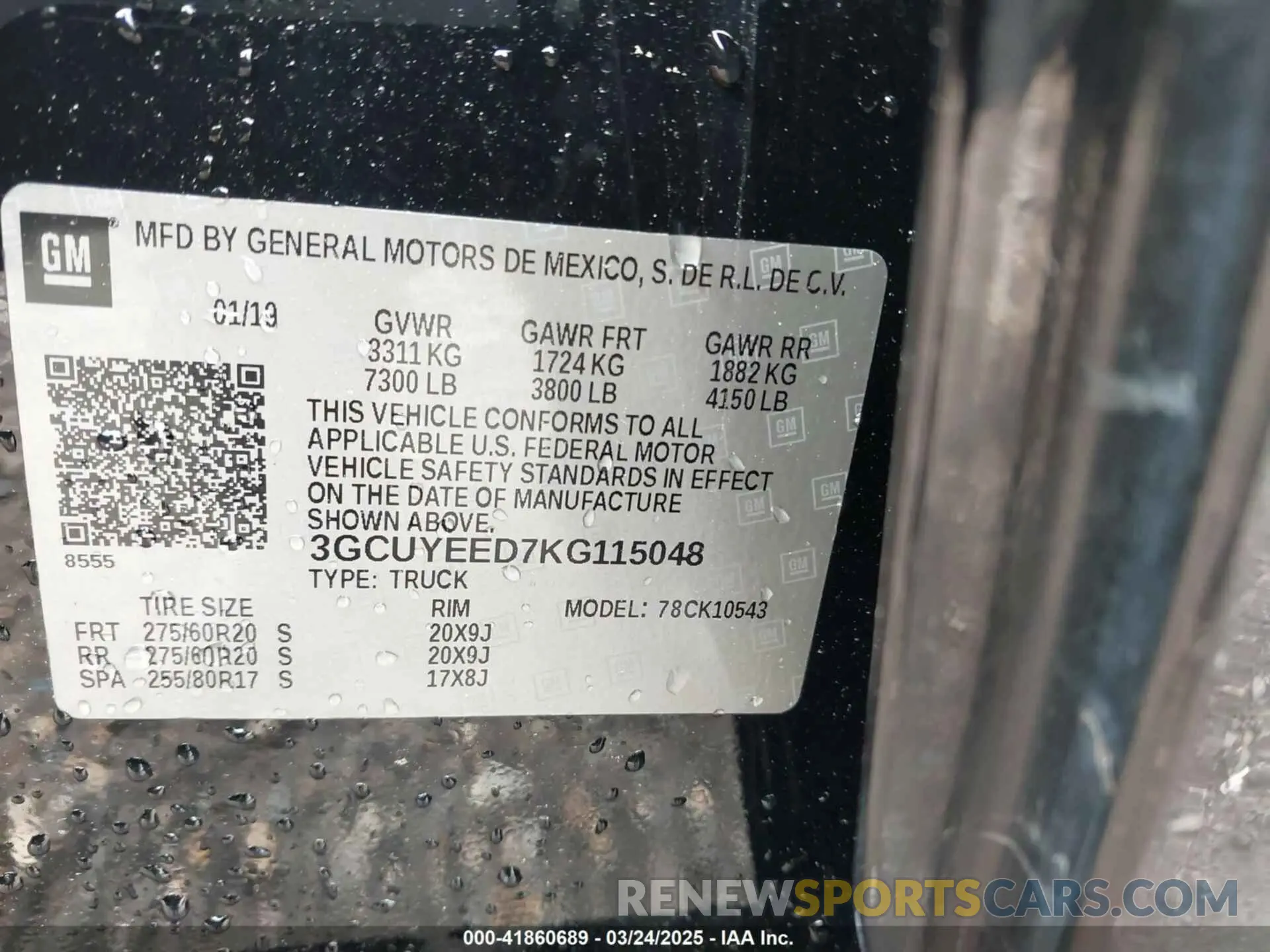 9 fotografías del automóvil dañado 3GCUYEED7KG115048 CHEVROLET SILVERADO 1500 2019