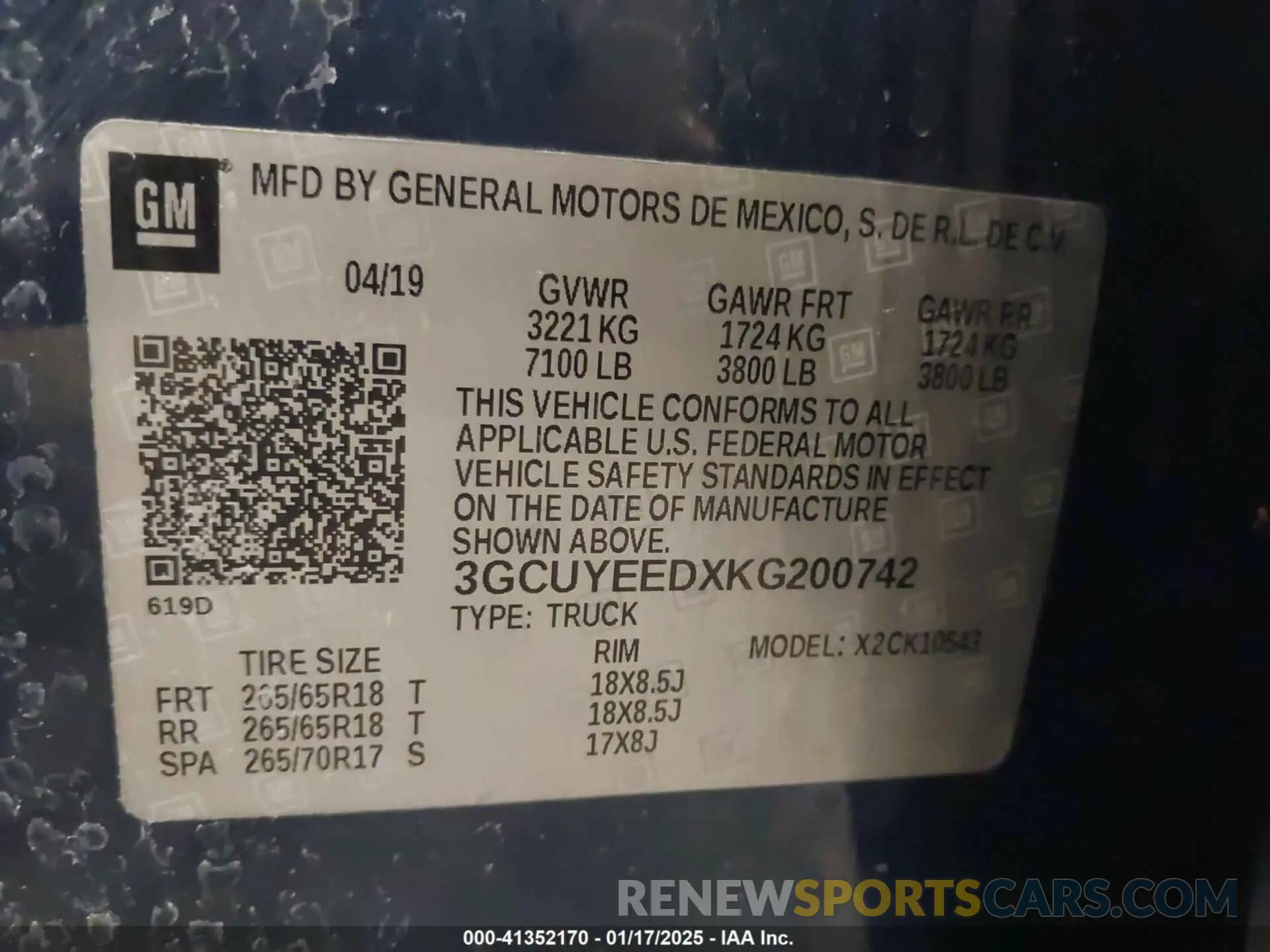 9 fotografías del automóvil dañado 3GCUYEEDXKG200742 CHEVROLET SILVERADO 1500 2019