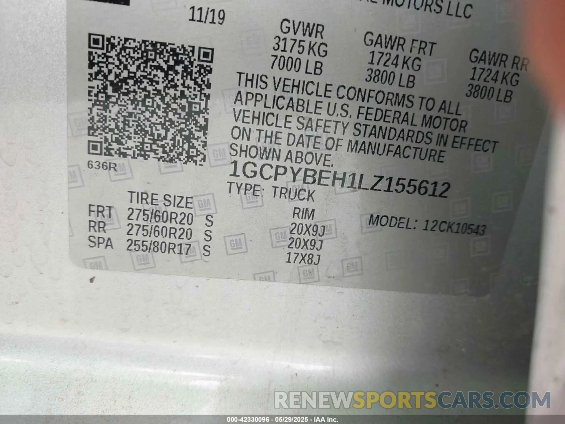 9 fotografías del automóvil dañado 1GCPYBEH1LZ155612 CHEVROLET SILVERADO 1500 2020