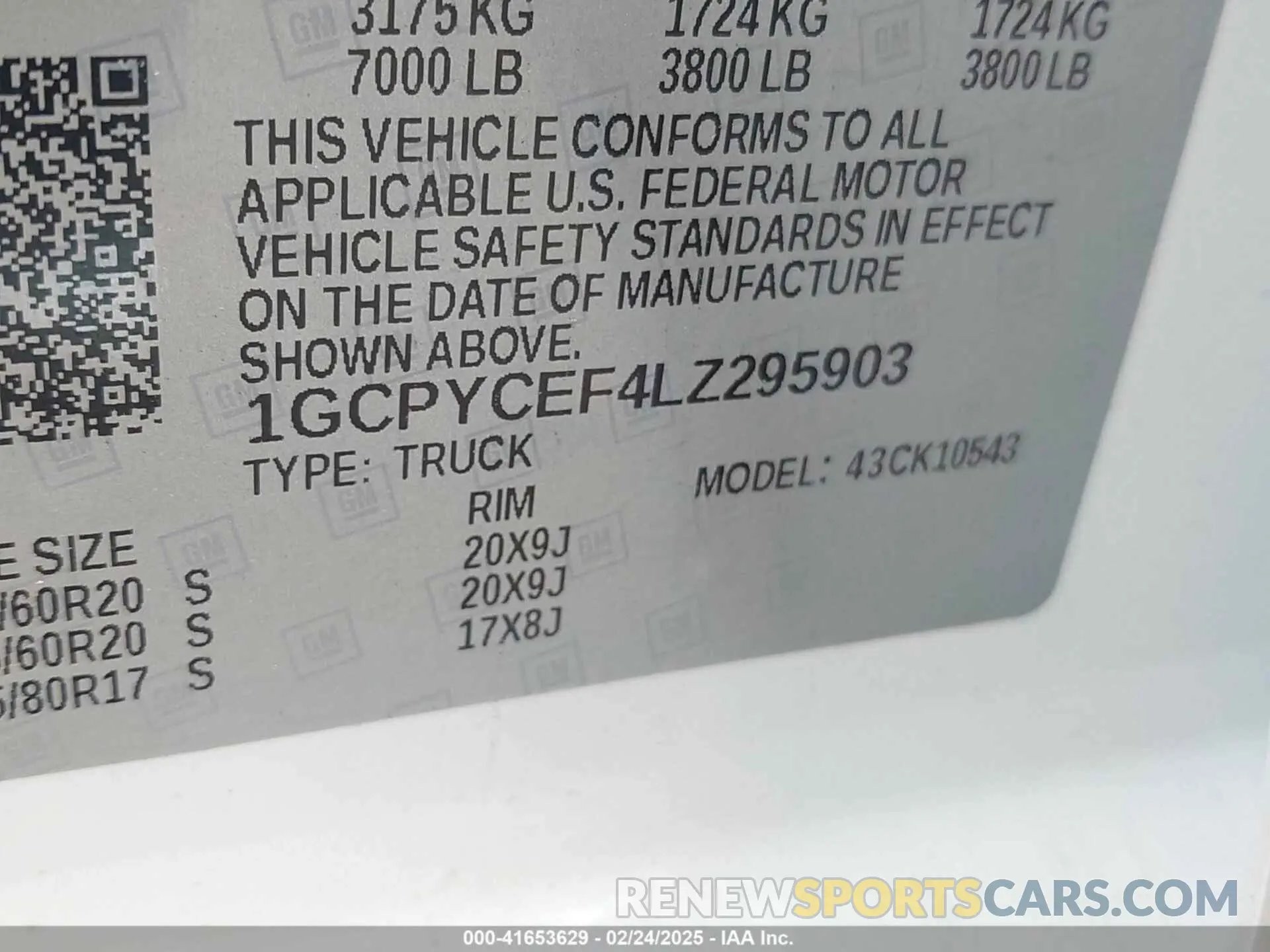 9 fotografías del automóvil dañado 1GCPYCEF4LZ295903 CHEVROLET SILVERADO 1500 2020