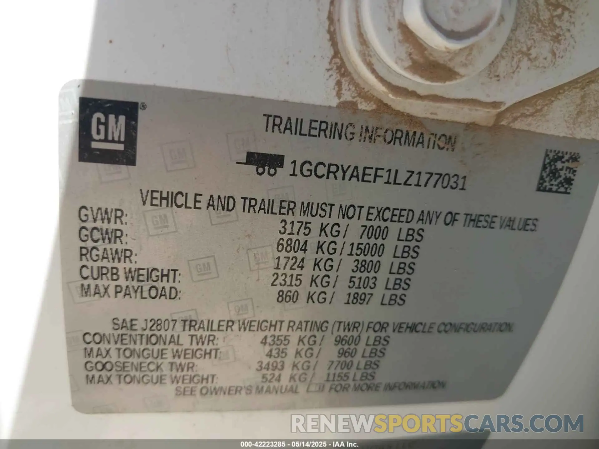 9 fotografías del automóvil dañado 1GCRYAEF1LZ177031 CHEVROLET SILVERADO 1500 2020