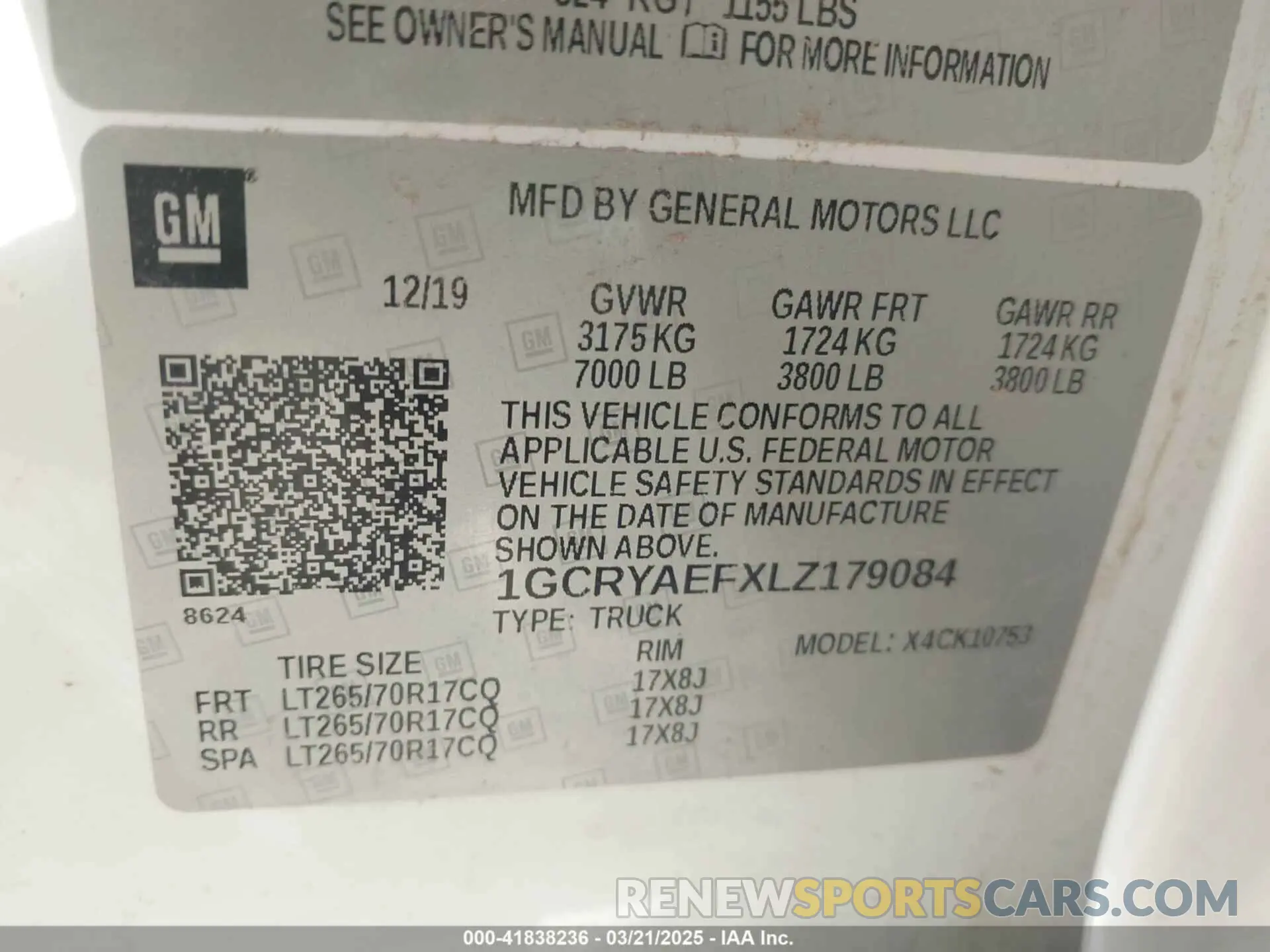 9 fotografías del automóvil dañado 1GCRYAEFXLZ179084 CHEVROLET SILVERADO 1500 2020