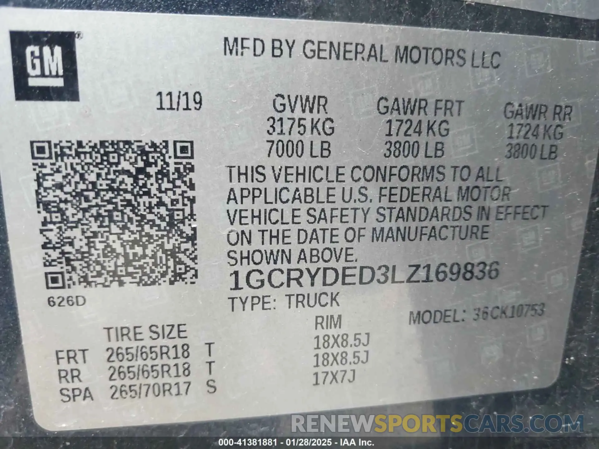 9 fotografías del automóvil dañado 1GCRYDED3LZ169836 CHEVROLET SILVERADO 1500 2020