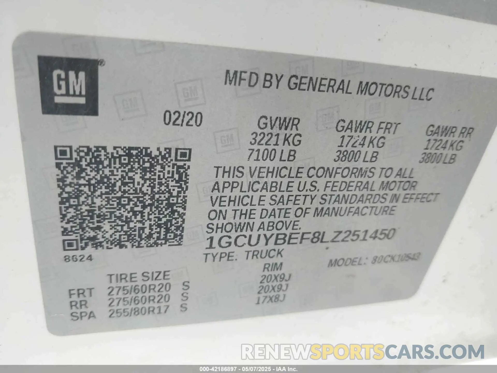 9 fotografías del automóvil dañado 1GCUYBEF8LZ251450 CHEVROLET SILVERADO 1500 2020