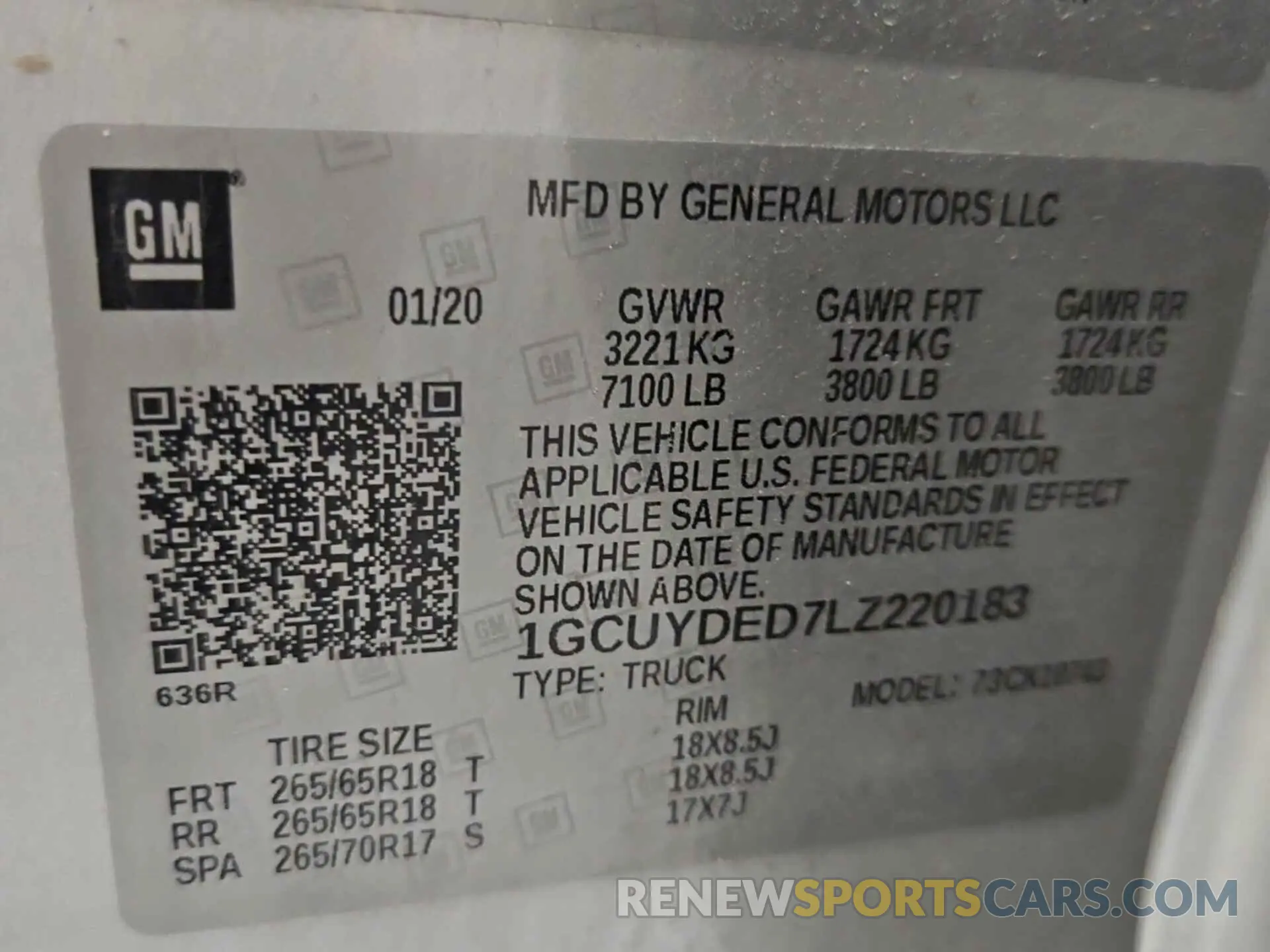 36 fotografías del automóvil dañado 1GCUYDED7LZ220183 CHEVROLET SILVERADO 1500 2020