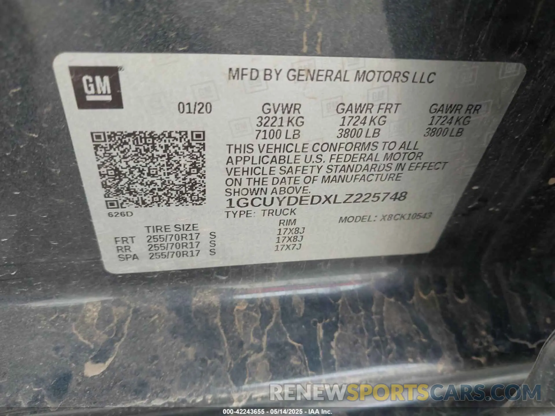 9 fotografías del automóvil dañado 1GCUYDEDXLZ225748 CHEVROLET SILVERADO 1500 2020