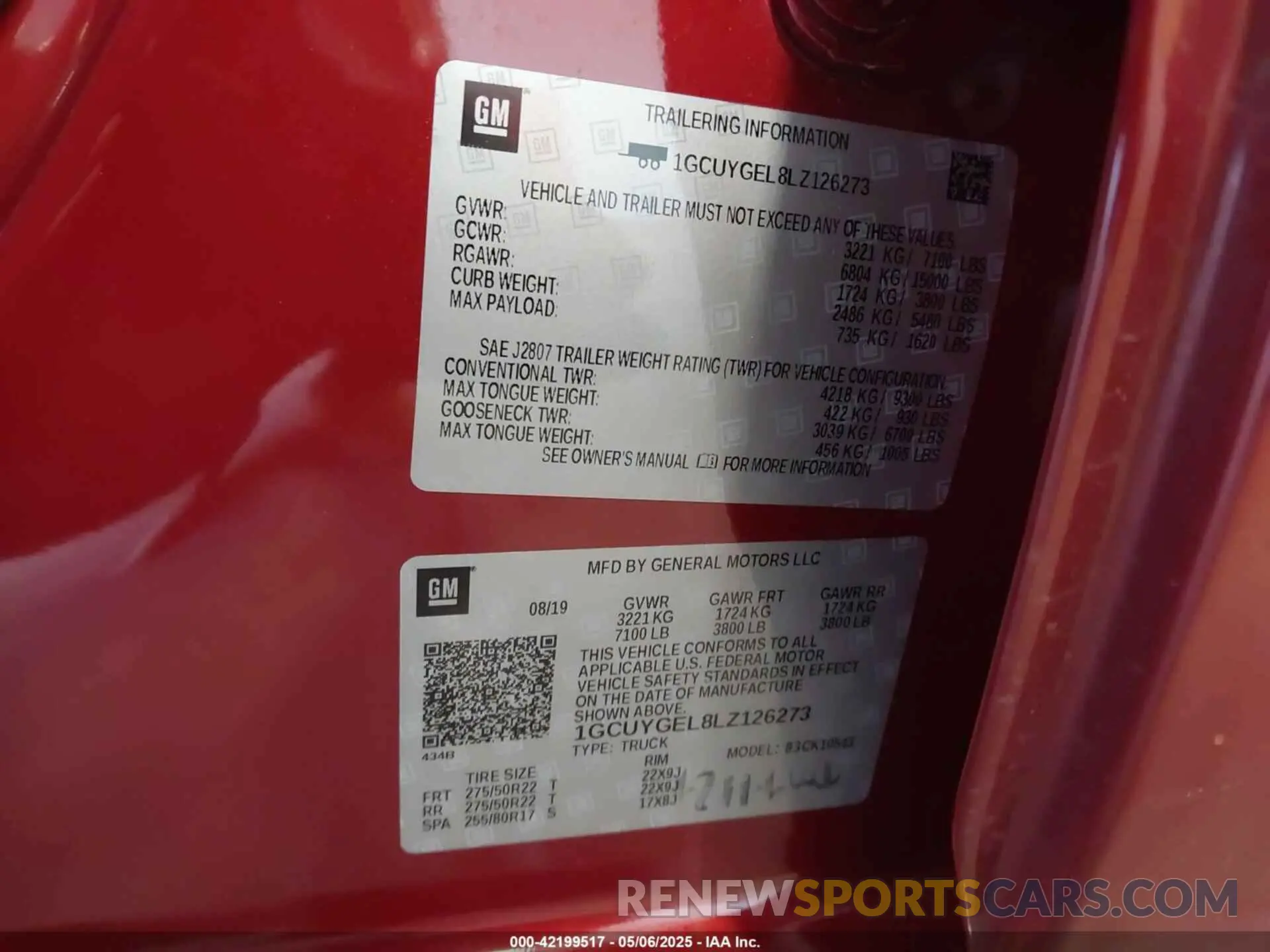 9 fotografías del automóvil dañado 1GCUYGEL8LZ126273 CHEVROLET SILVERADO 1500 2020