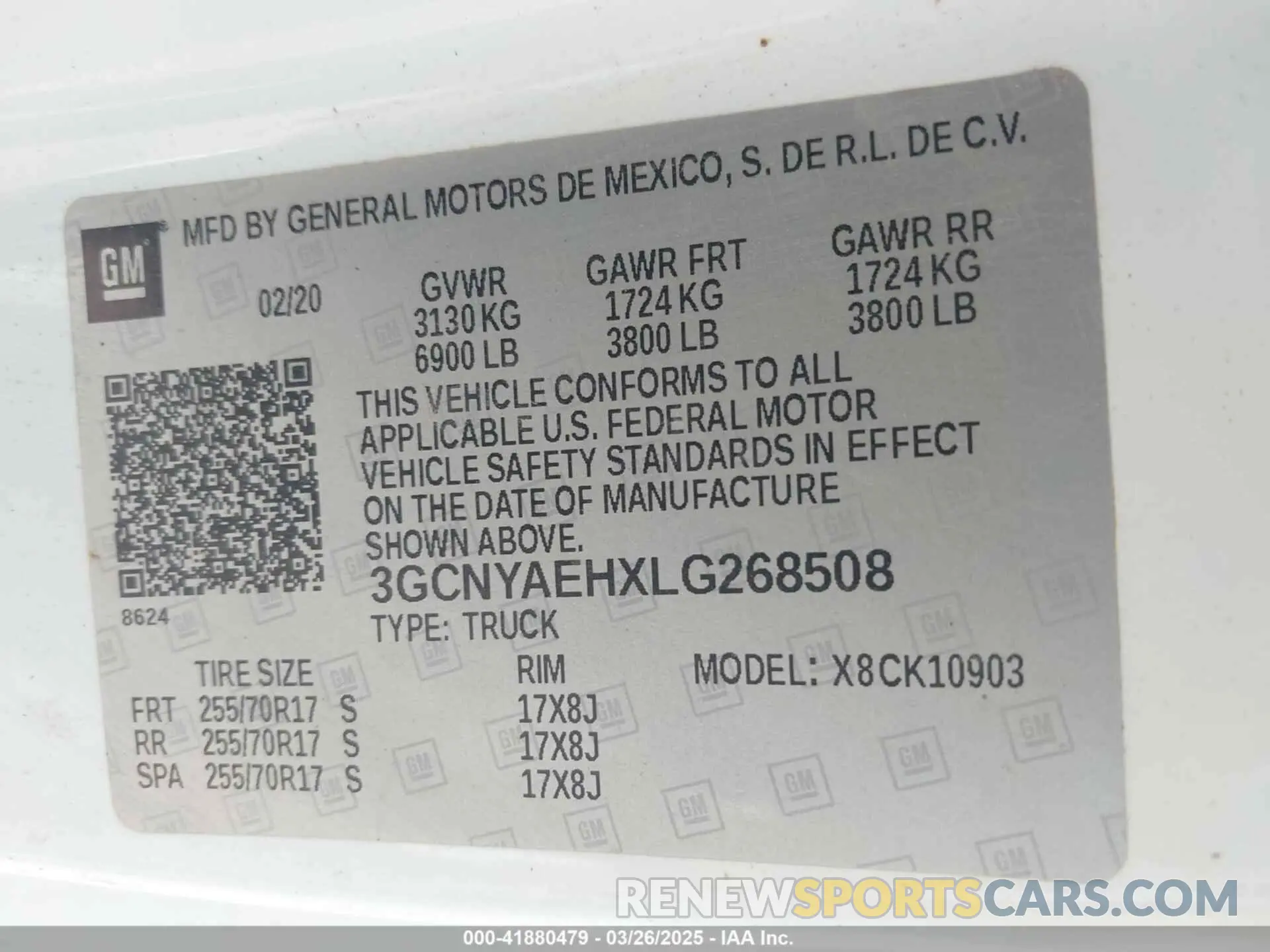 9 fotografías del automóvil dañado 3GCNYAEHXLG268508 CHEVROLET SILVERADO 1500 2020