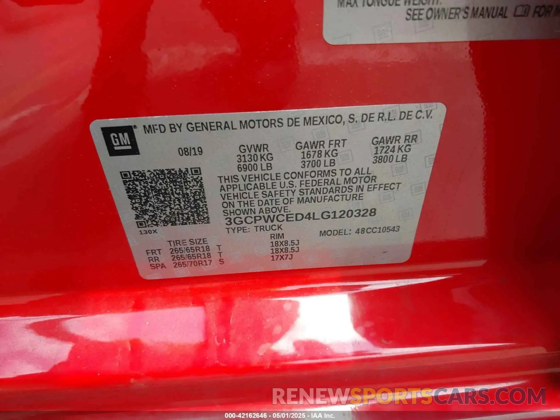 9 fotografías del automóvil dañado 3GCPWCED4LG120328 CHEVROLET SILVERADO 1500 2020