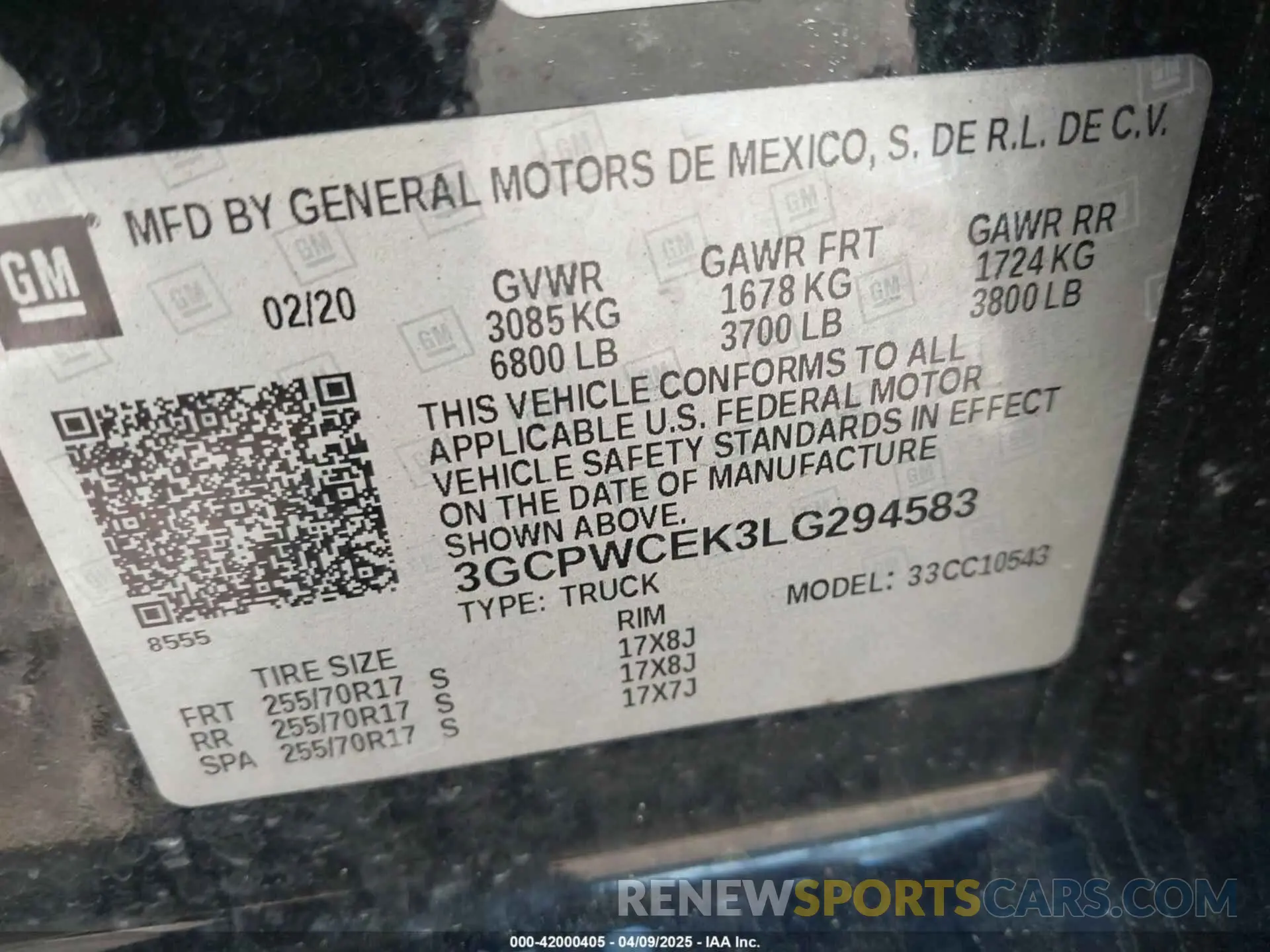9 fotografías del automóvil dañado 3GCPWCEK3LG294583 CHEVROLET SILVERADO 1500 2020