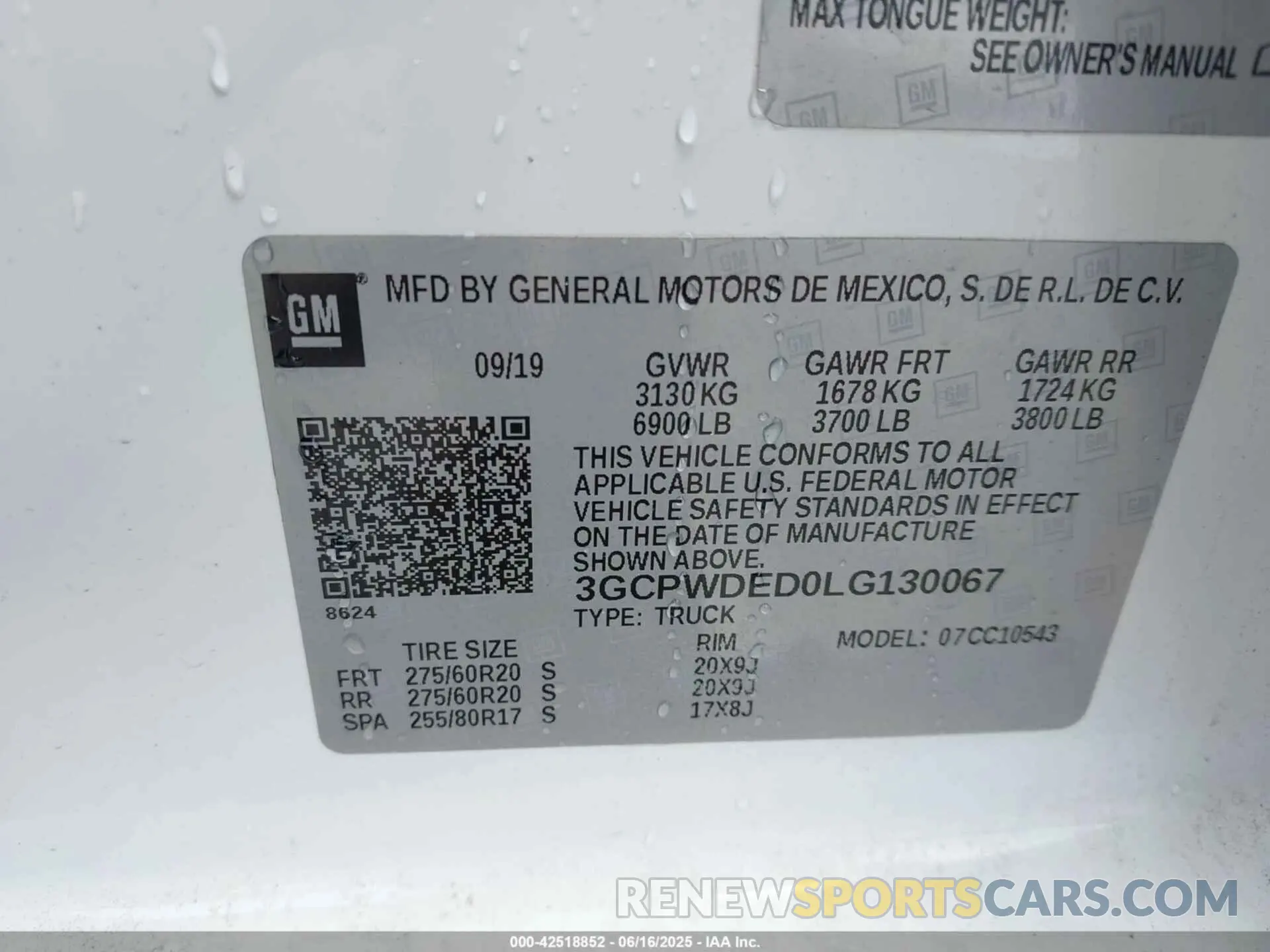 9 fotografías del automóvil dañado 3GCPWDED0LG130067 CHEVROLET SILVERADO 1500 2020