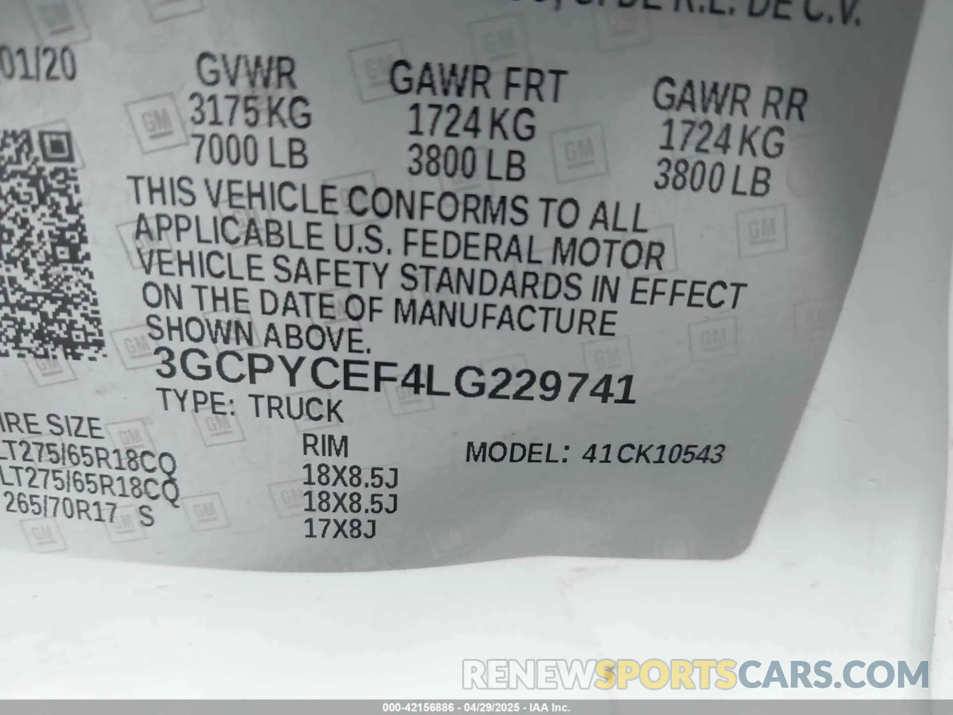 9 fotografías del automóvil dañado 3GCPYCEF4LG229741 CHEVROLET SILVERADO 1500 2020