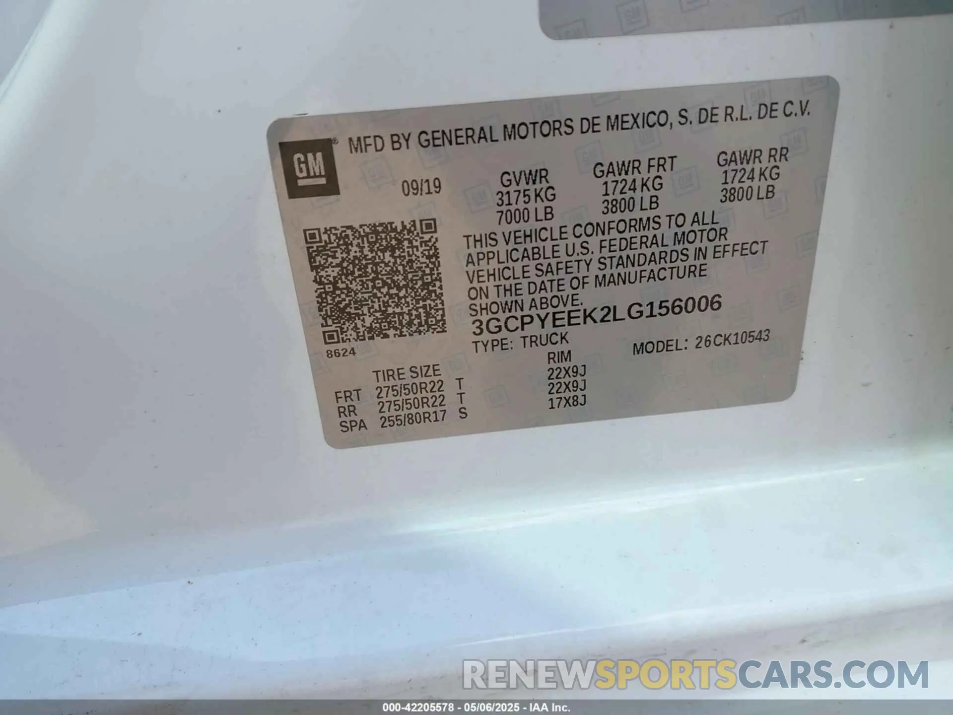 9 fotografías del automóvil dañado 3GCPYEEK2LG156006 CHEVROLET SILVERADO 1500 2020