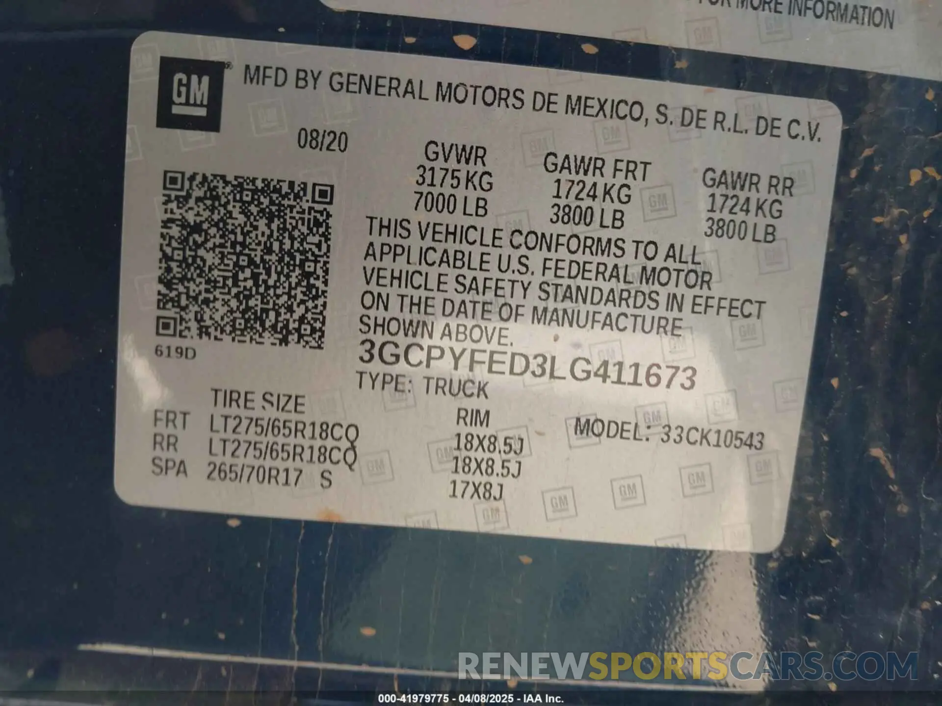 9 fotografías del automóvil dañado 3GCPYFED3LG411673 CHEVROLET SILVERADO 1500 2020
