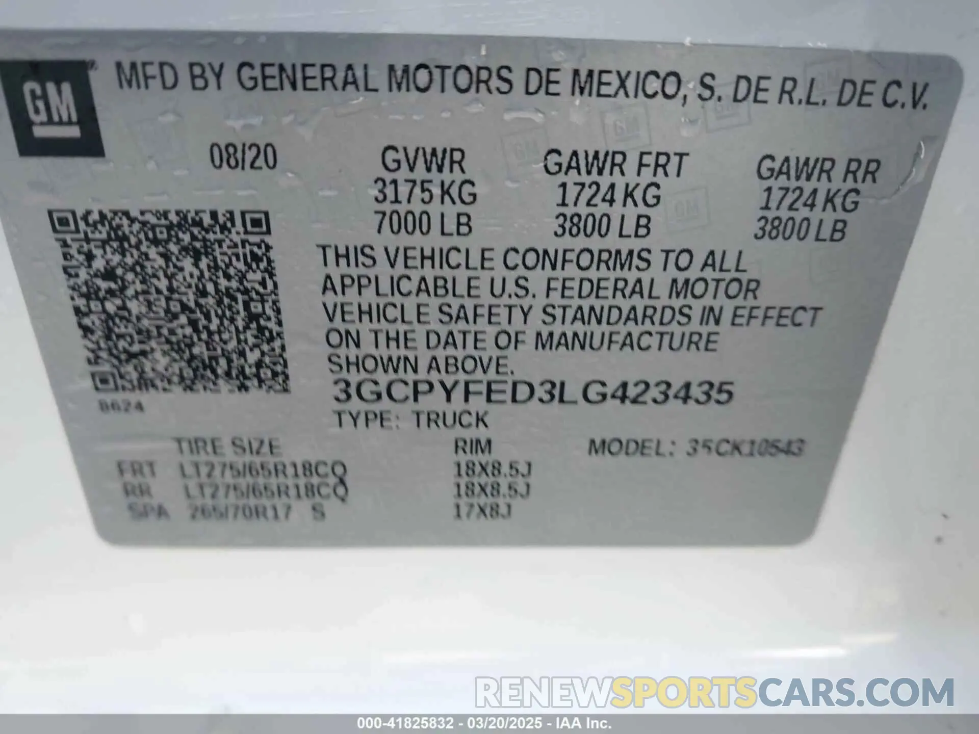 9 fotografías del automóvil dañado 3GCPYFED3LG423435 CHEVROLET SILVERADO 1500 2020