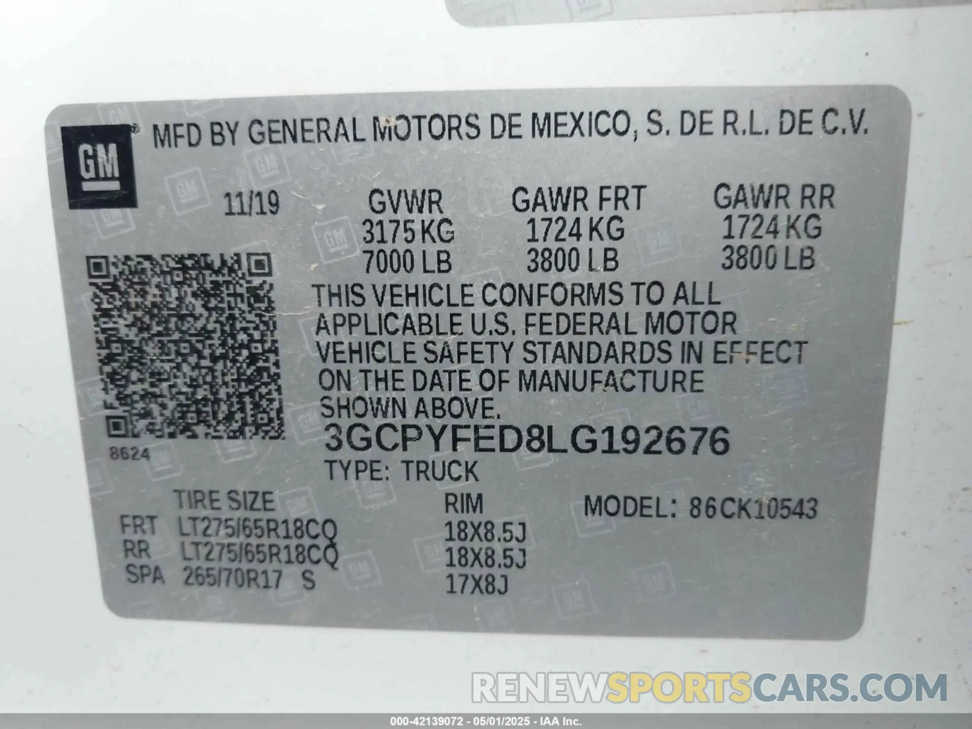 9 fotografías del automóvil dañado 3GCPYFED8LG192676 CHEVROLET SILVERADO 1500 2020
