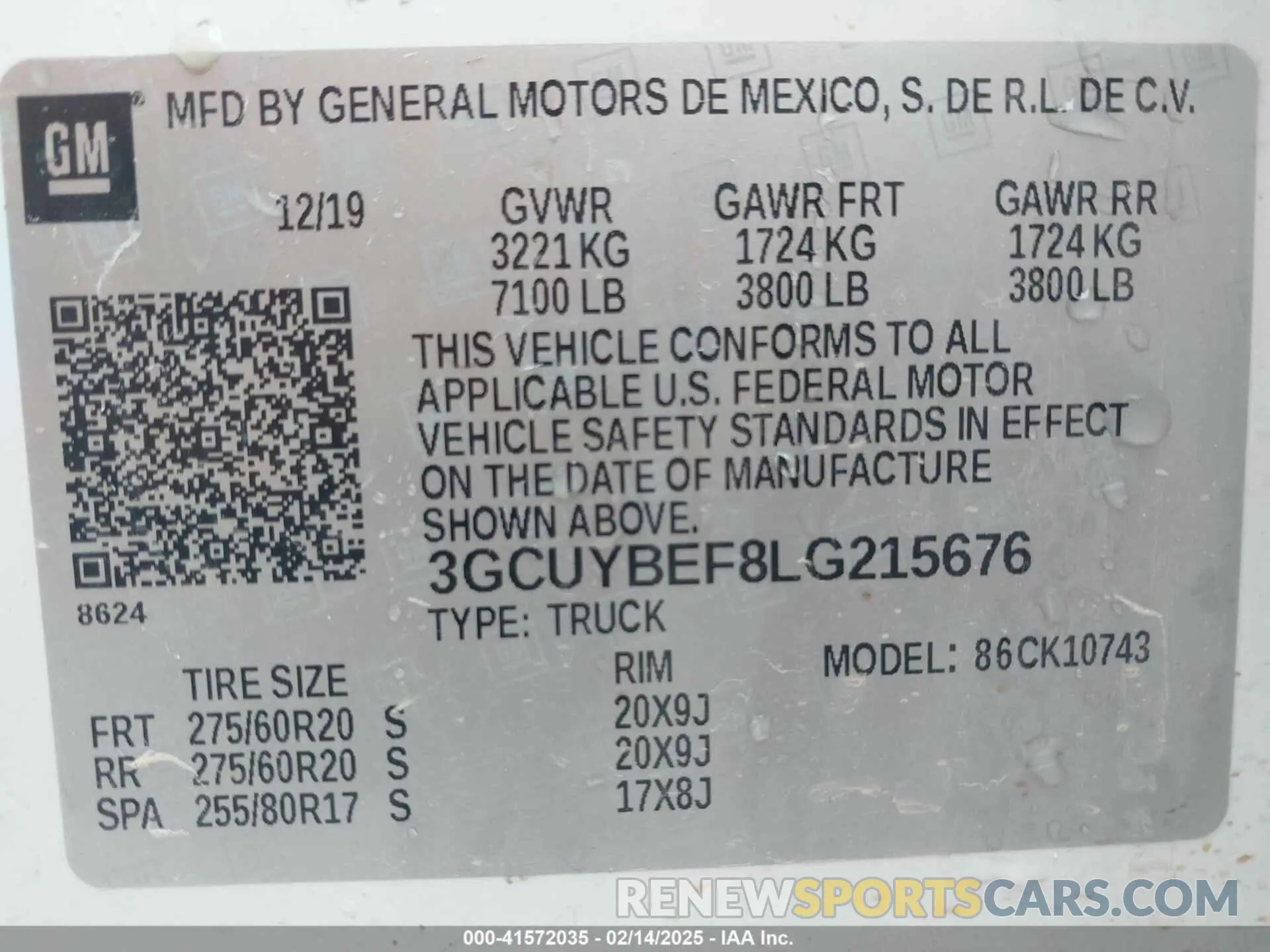 9 fotografías del automóvil dañado 3GCUYBEF8LG215676 CHEVROLET SILVERADO 1500 2020
