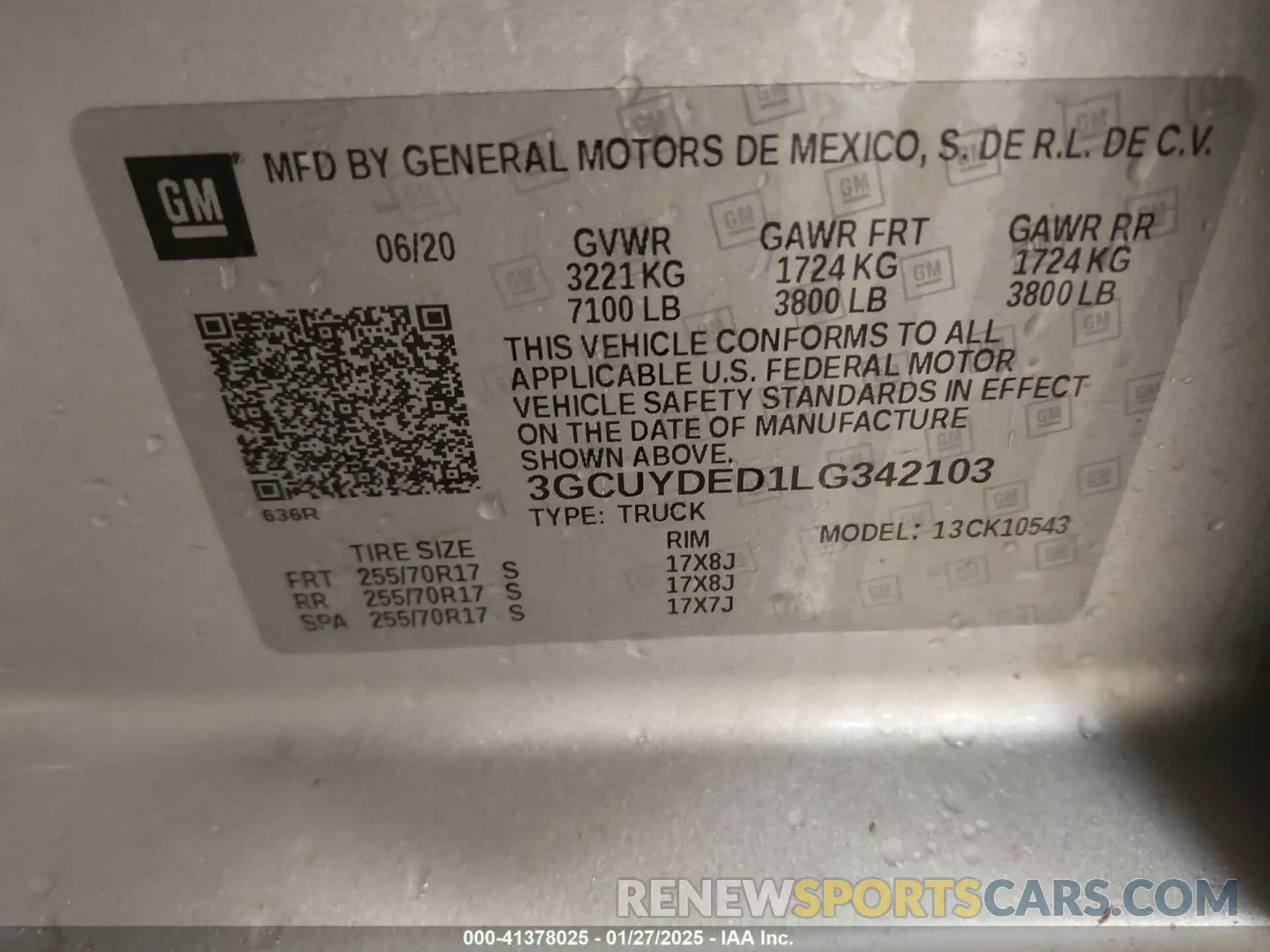 9 fotografías del automóvil dañado 3GCUYDED1LG342103 CHEVROLET SILVERADO 1500 2020