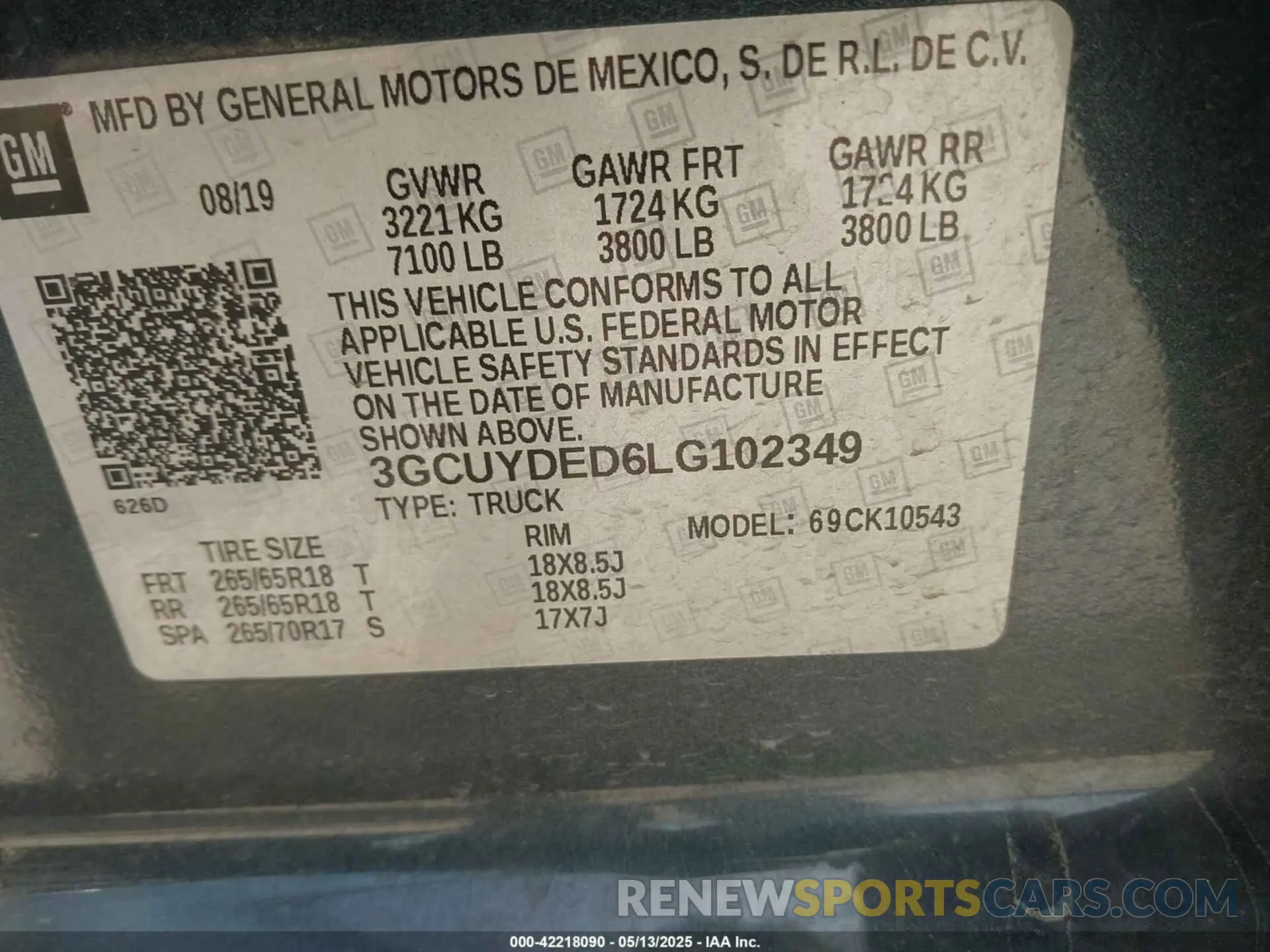 9 fotografías del automóvil dañado 3GCUYDED6LG102349 CHEVROLET SILVERADO 1500 2020