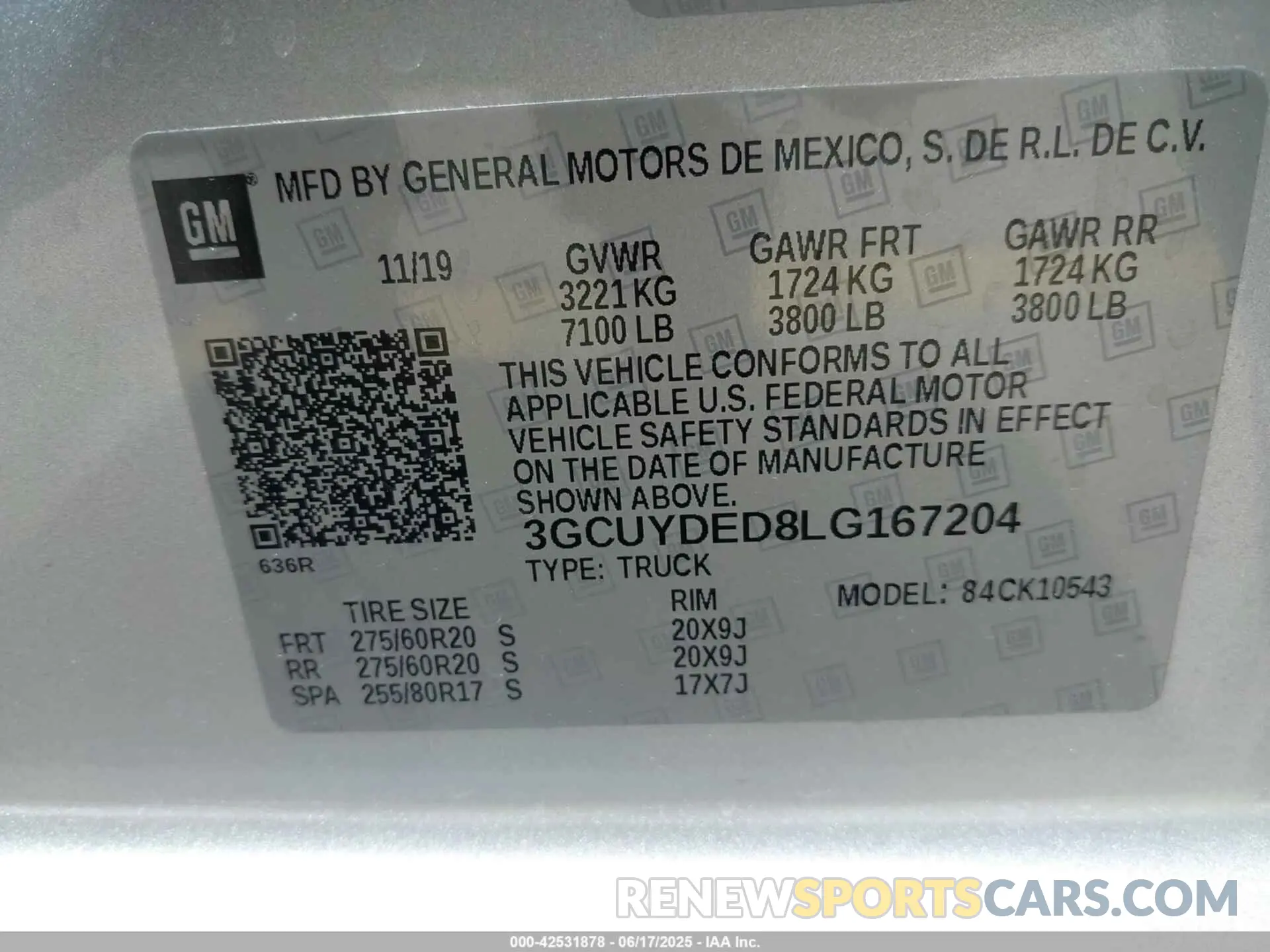9 fotografías del automóvil dañado 3GCUYDED8LG167204 CHEVROLET SILVERADO 1500 2020