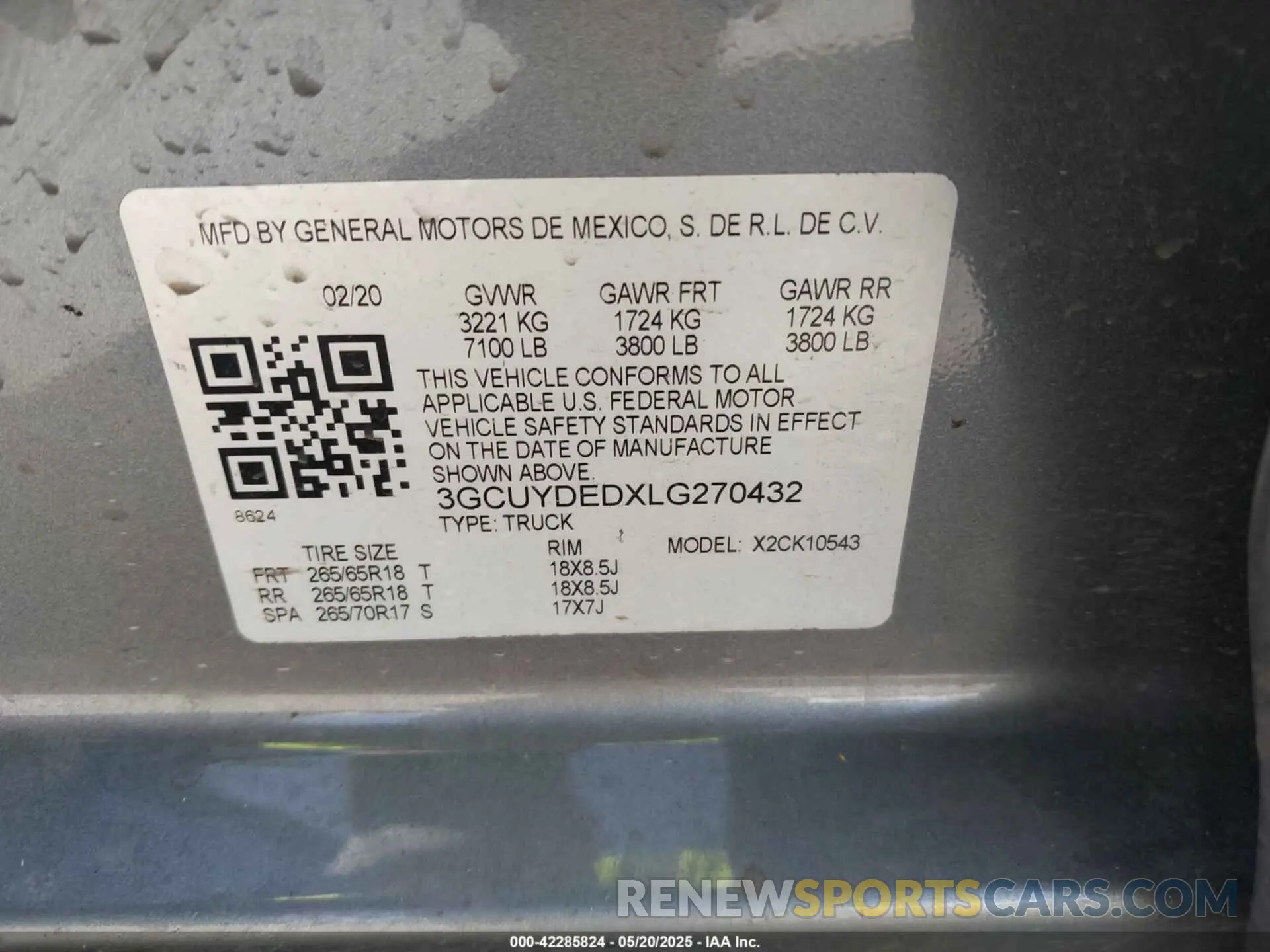 9 fotografías del automóvil dañado 3GCUYDEDXLG270432 CHEVROLET SILVERADO 1500 2020