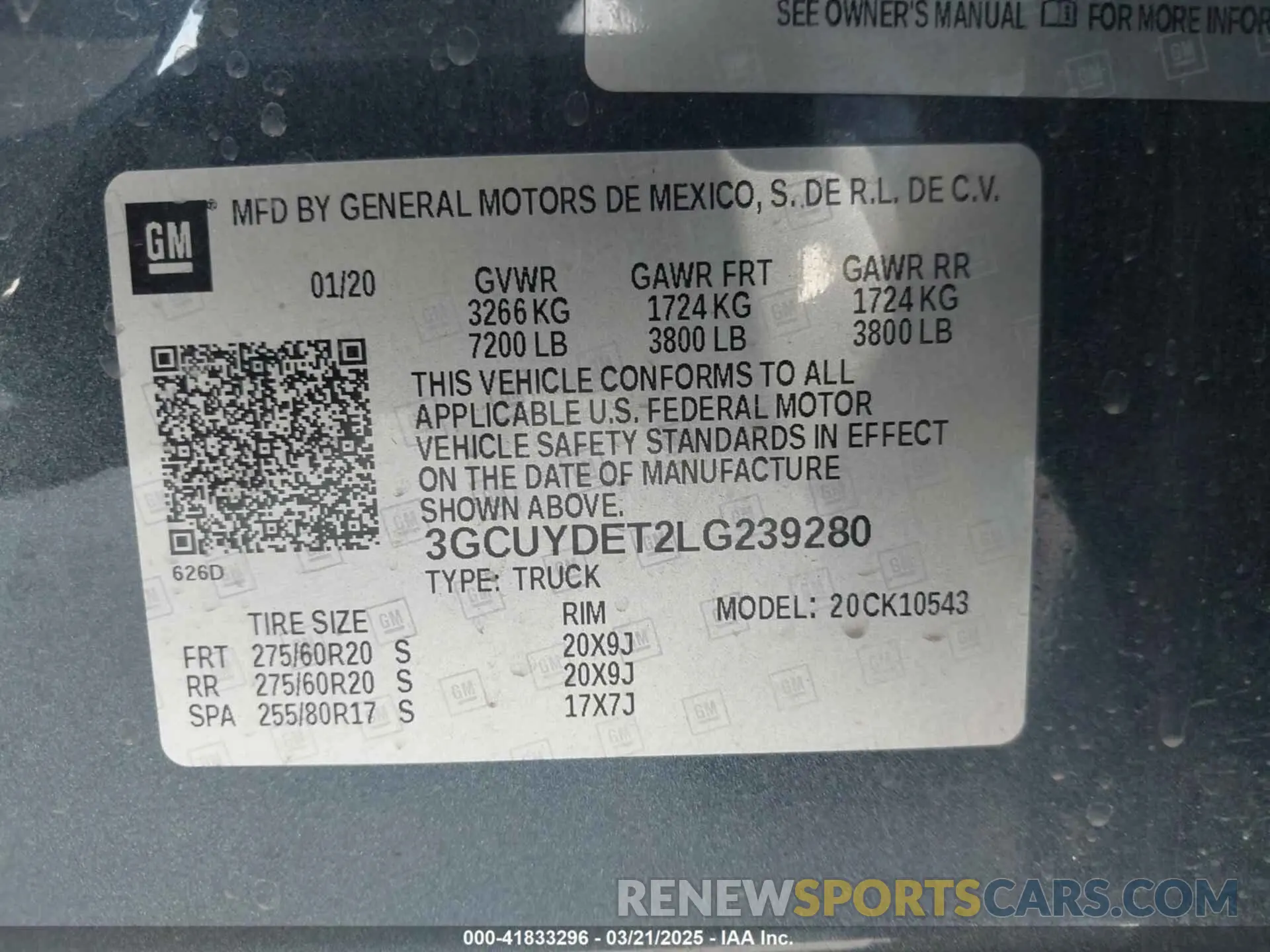 9 fotografías del automóvil dañado 3GCUYDET2LG239280 CHEVROLET SILVERADO 1500 2020