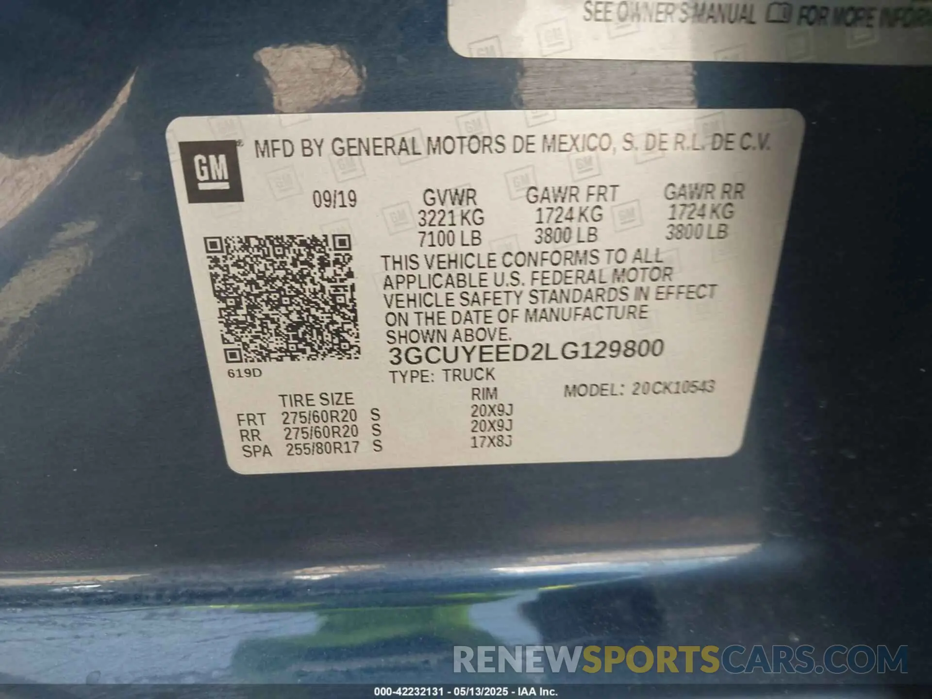 9 fotografías del automóvil dañado 3GCUYEED2LG129800 CHEVROLET SILVERADO 1500 2020