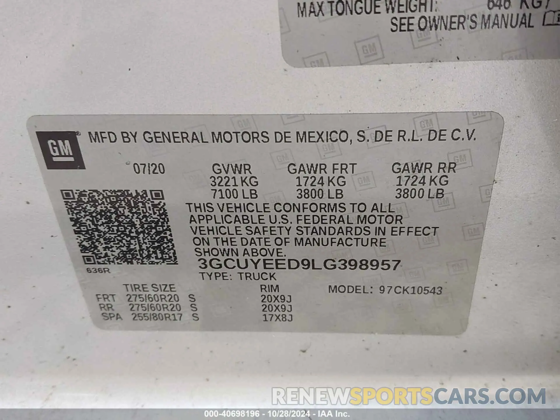 9 fotografías del automóvil dañado 3GCUYEED9LG398957 CHEVROLET SILVERADO 1500 2020
