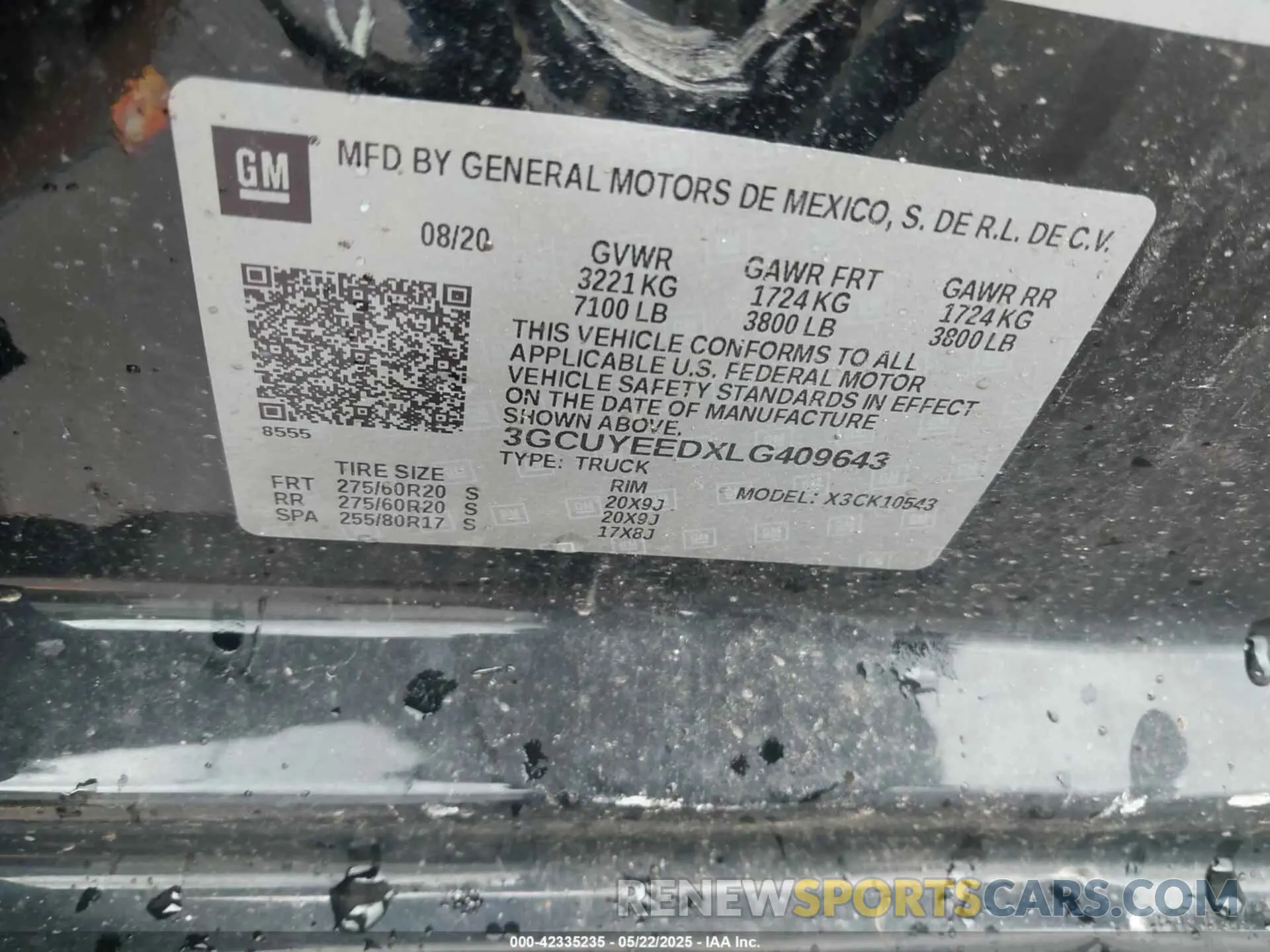 9 fotografías del automóvil dañado 3GCUYEEDXLG409643 CHEVROLET SILVERADO 1500 2020