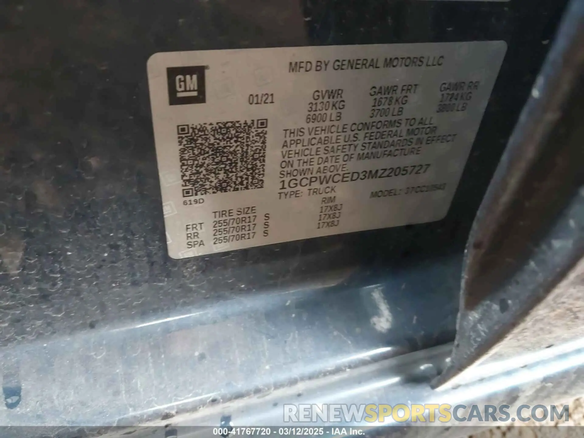 9 fotografías del automóvil dañado 1GCPWCED3MZ205727 CHEVROLET SILVERADO 1500 2021