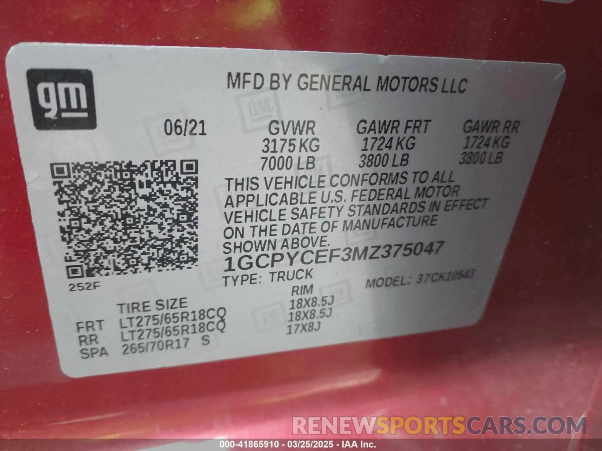 9 fotografías del automóvil dañado 1GCPYCEF3MZ375047 CHEVROLET SILVERADO 1500 2021